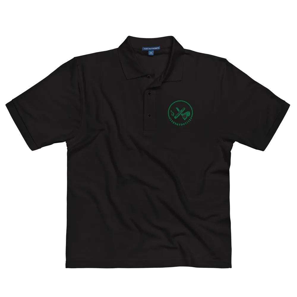 Clubs and Sticks Men's Premium Embroidered Polo - Green