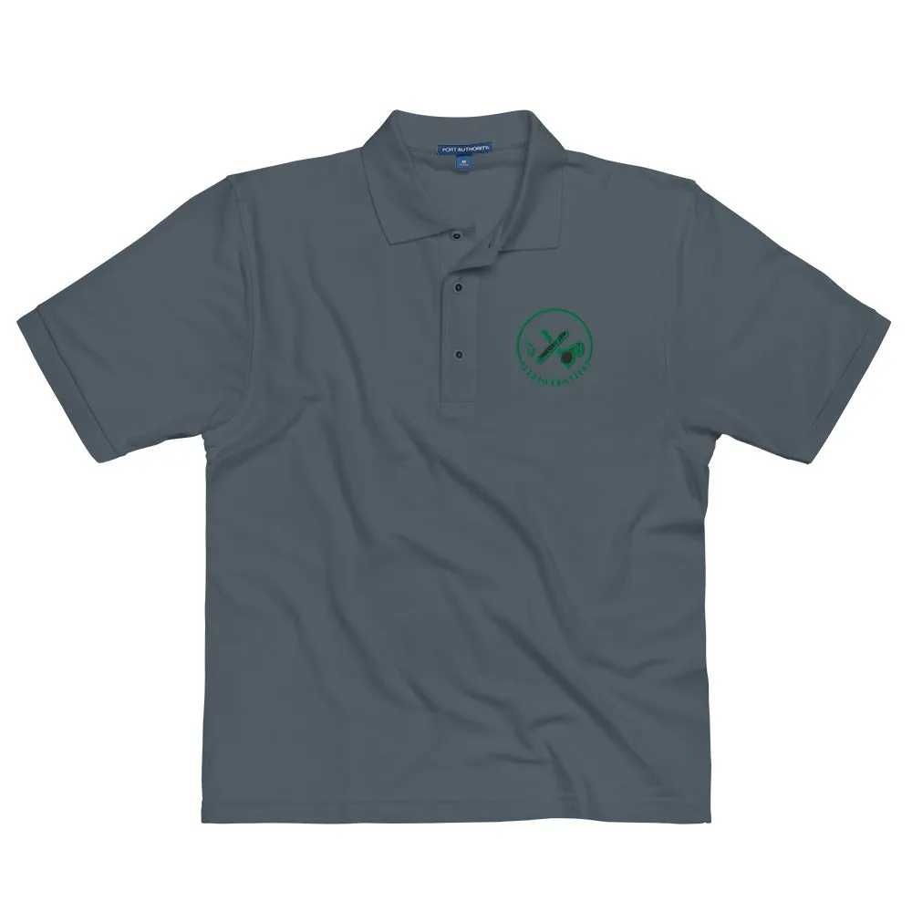 Clubs and Sticks Men's Premium Embroidered Polo - Green