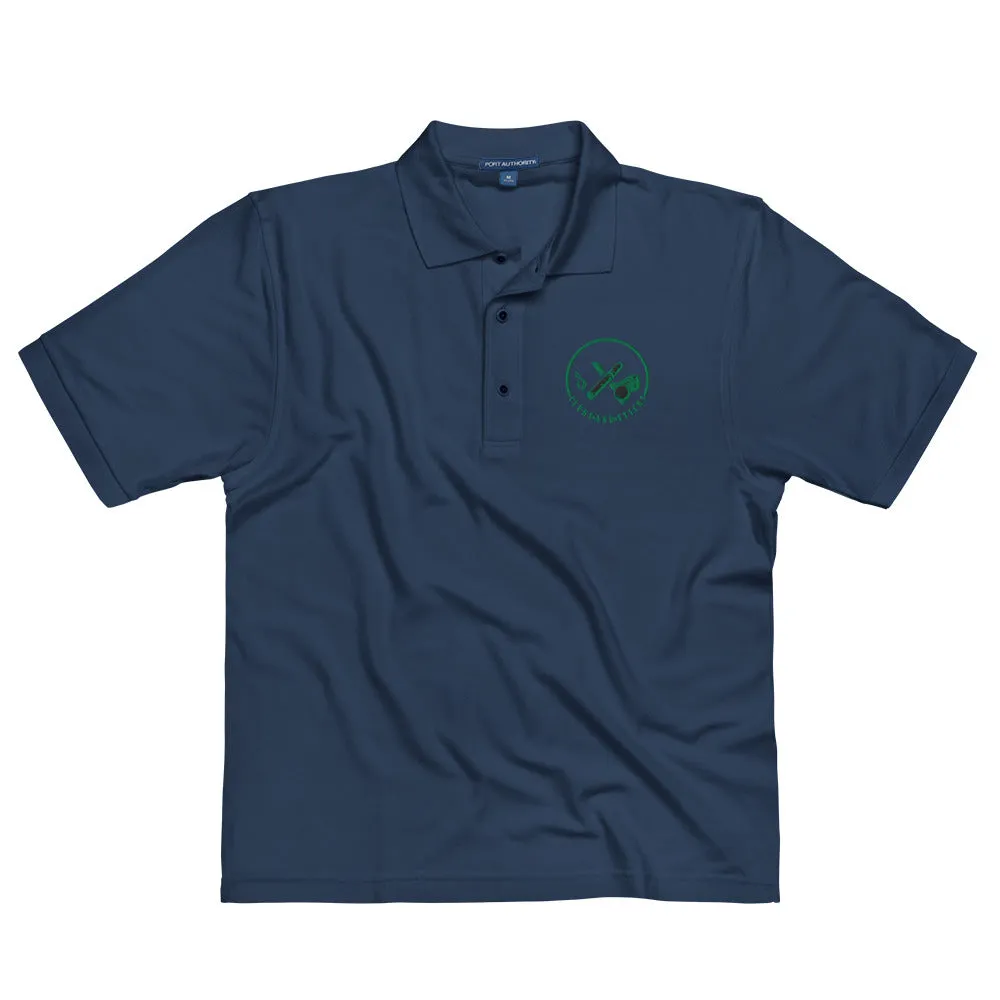 Clubs and Sticks Men's Premium Embroidered Polo - Green