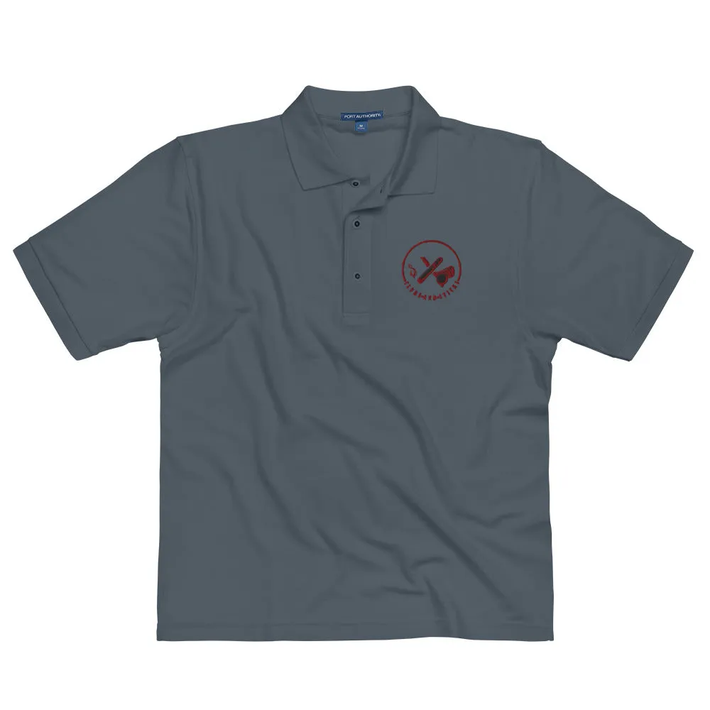 Clubs and Sticks Men's Premium Embroidered Polo - Maroon