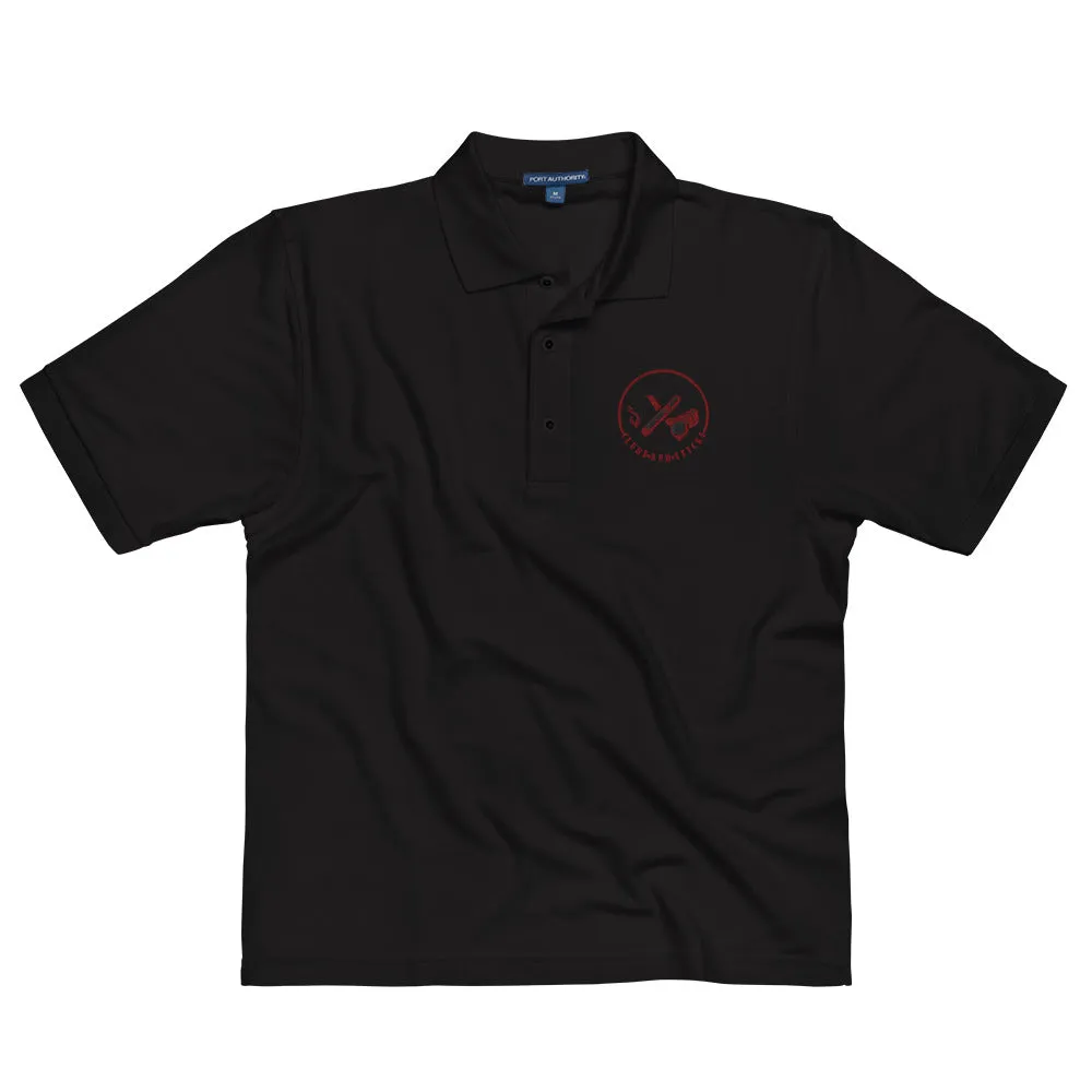 Clubs and Sticks Men's Premium Embroidered Polo - Maroon