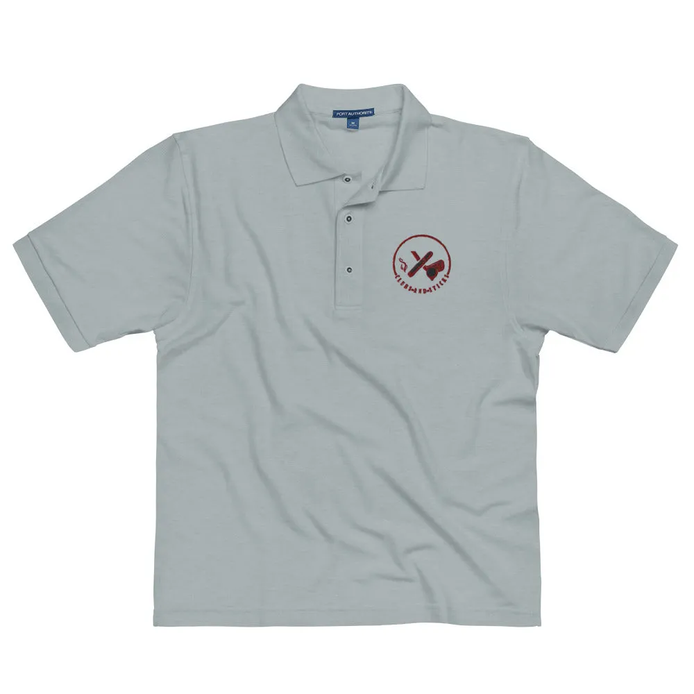 Clubs and Sticks Men's Premium Embroidered Polo - Maroon