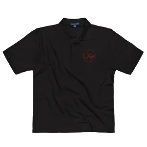 Clubs and Sticks Men's Premium Embroidered Polo - Maroon