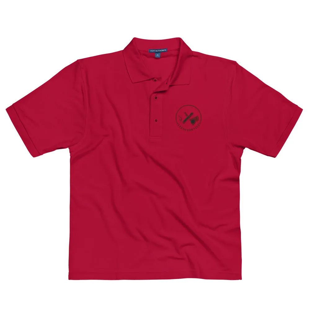 Clubs and Sticks Men's Premium Embroidered Polo - Maroon