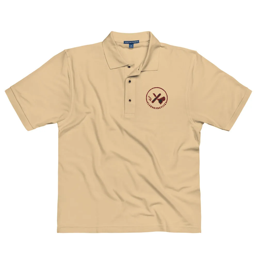 Clubs and Sticks Men's Premium Embroidered Polo - Maroon