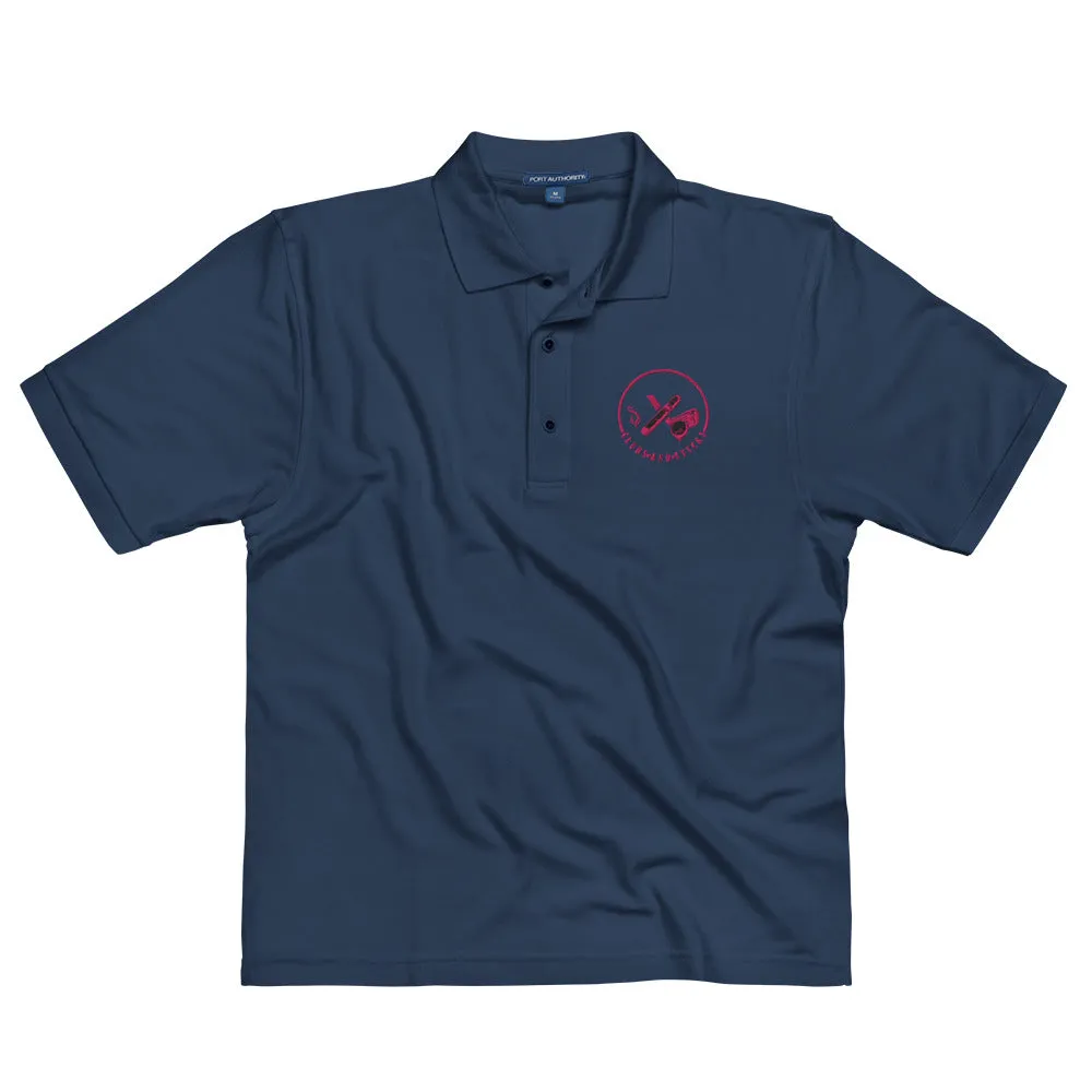 Clubs and Sticks Men's Premium Embroidered Polo - Pink