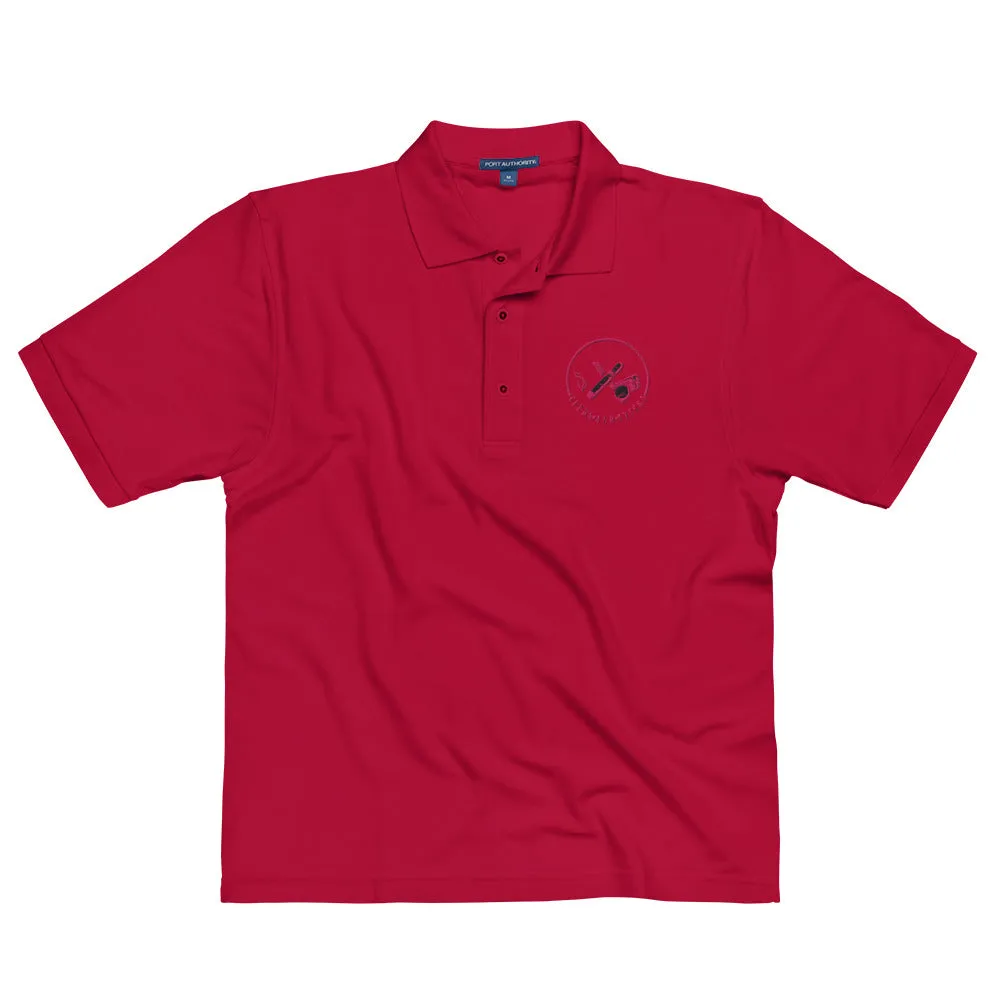 Clubs and Sticks Men's Premium Embroidered Polo - Pink