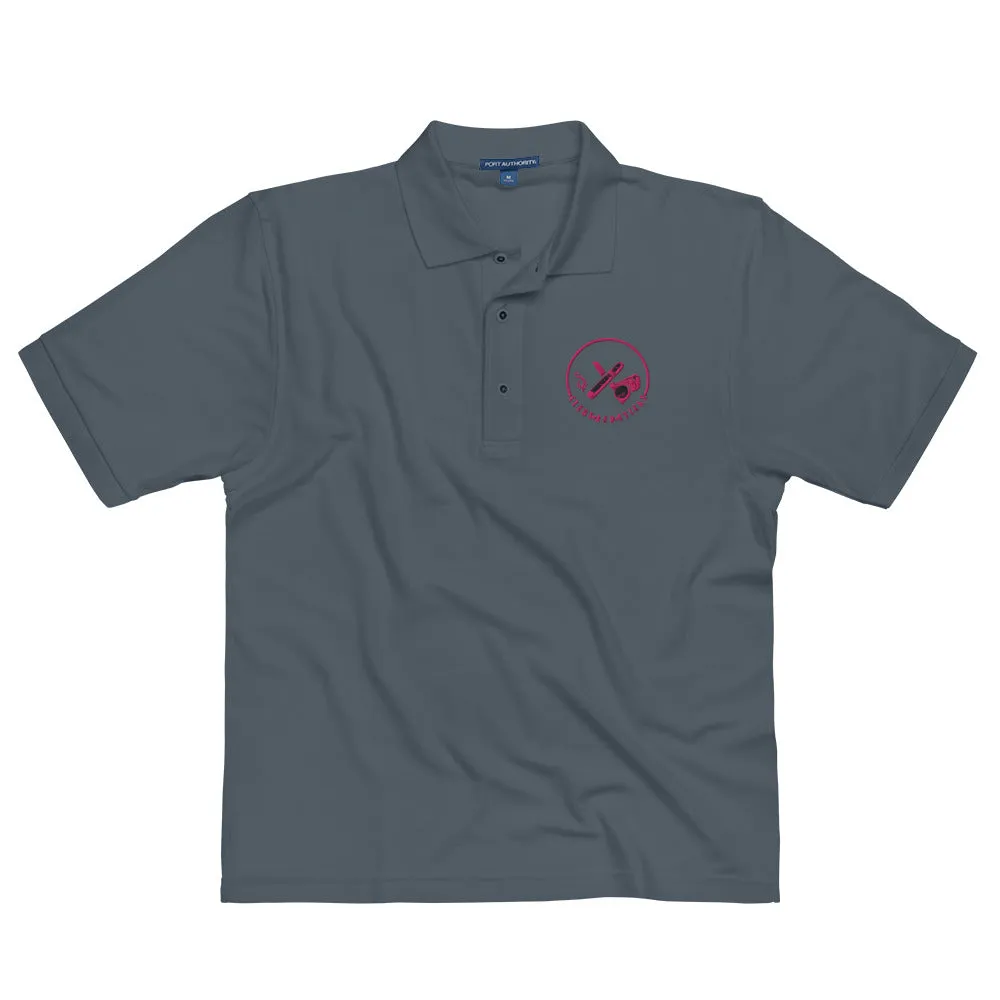 Clubs and Sticks Men's Premium Embroidered Polo - Pink