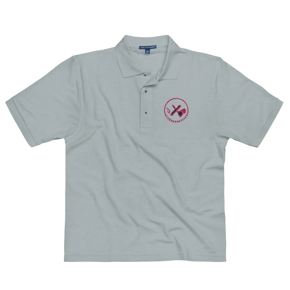 Clubs and Sticks Men's Premium Embroidered Polo - Pink