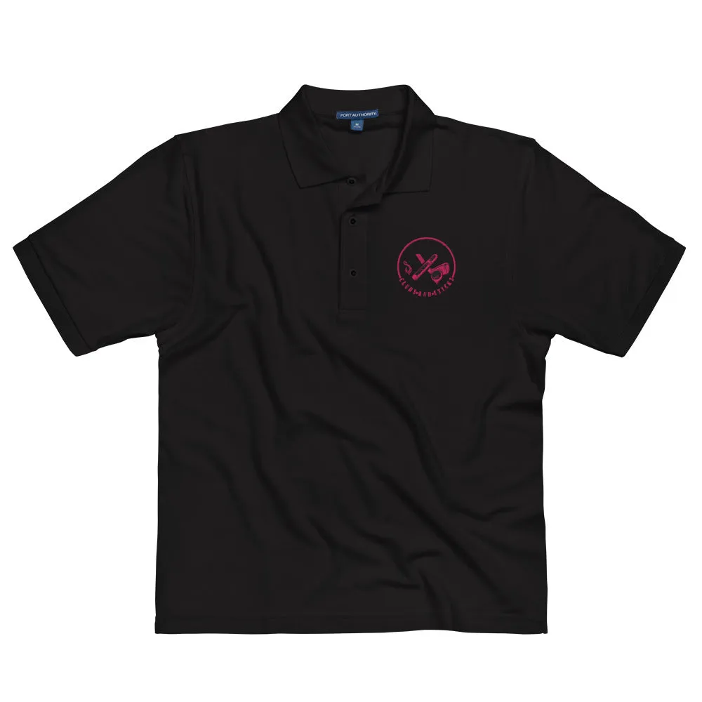 Clubs and Sticks Men's Premium Embroidered Polo - Pink