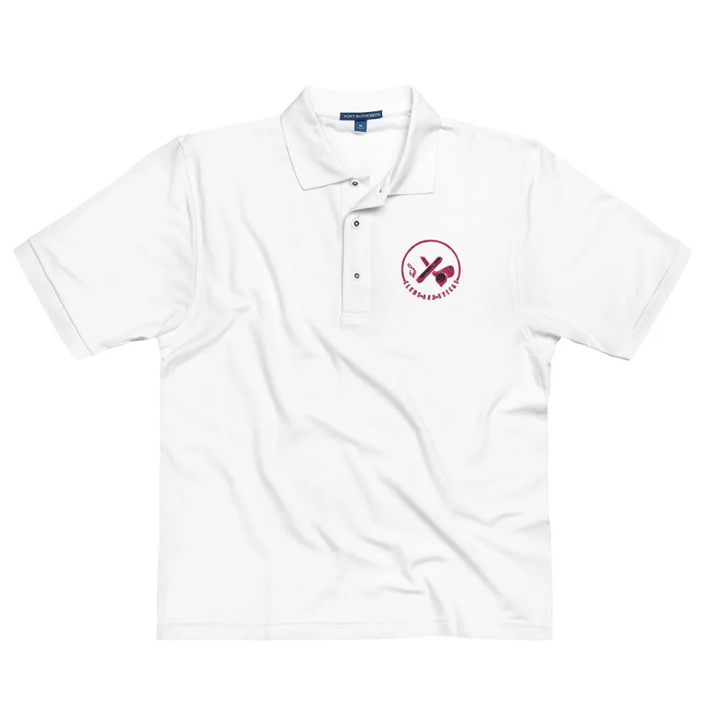 Clubs and Sticks Men's Premium Embroidered Polo - Pink