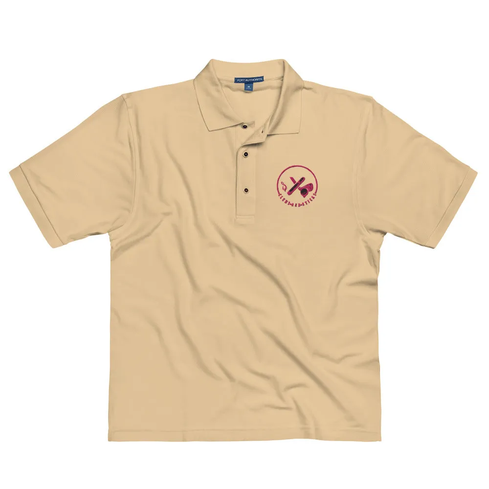 Clubs and Sticks Men's Premium Embroidered Polo - Pink