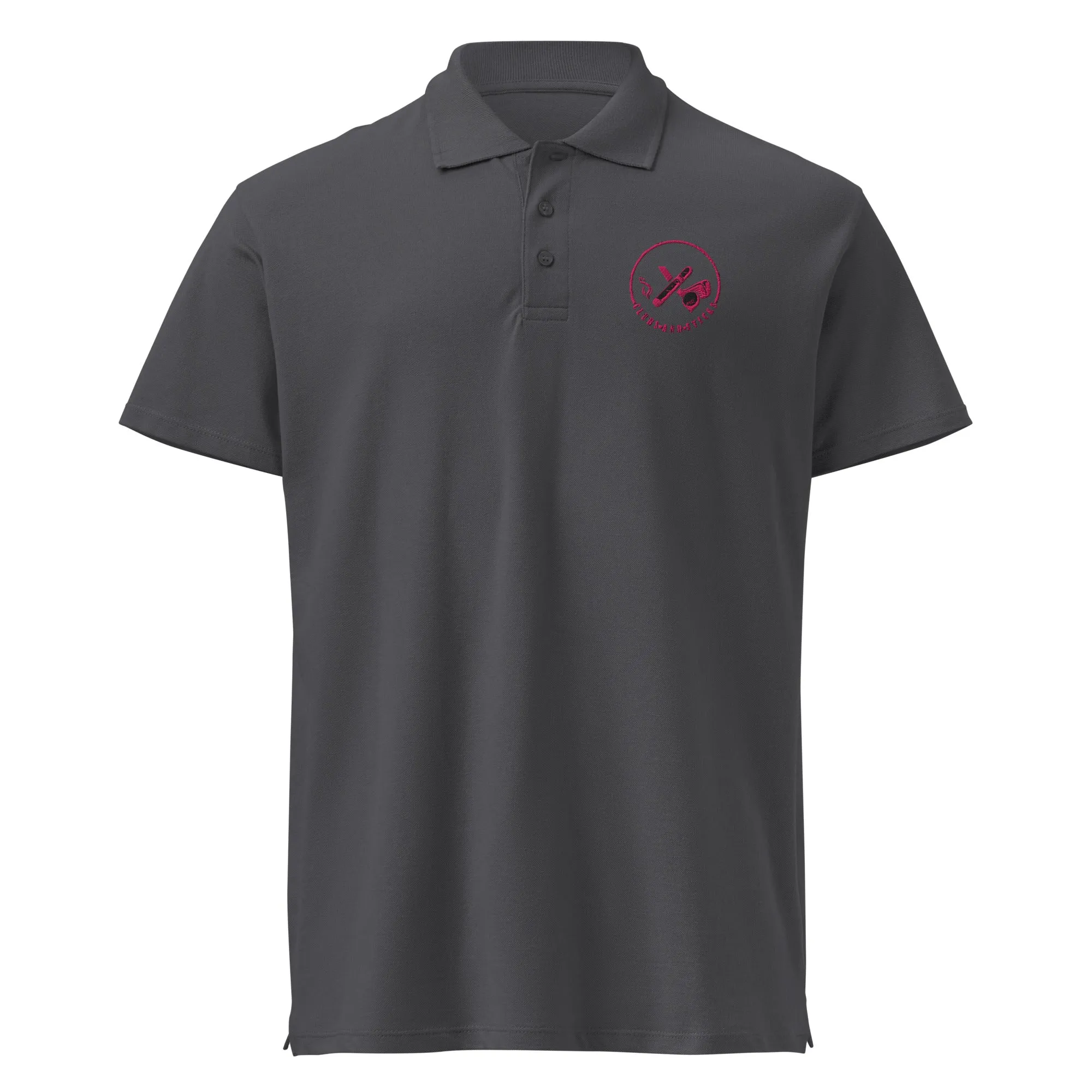 Clubs and Sticks Premium Pique Embroidered Polo Shirt - Pink