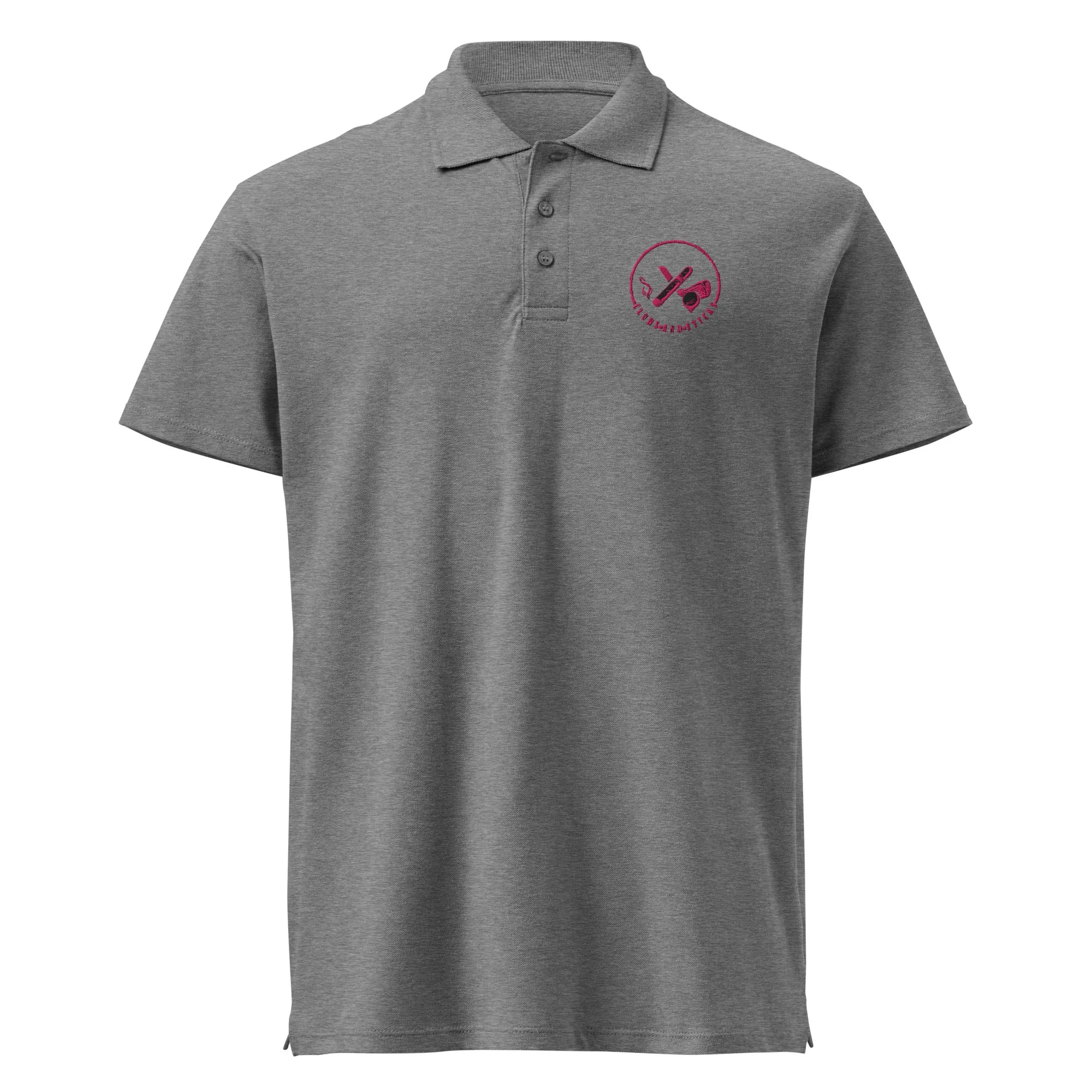 Clubs and Sticks Premium Pique Embroidered Polo Shirt - Pink