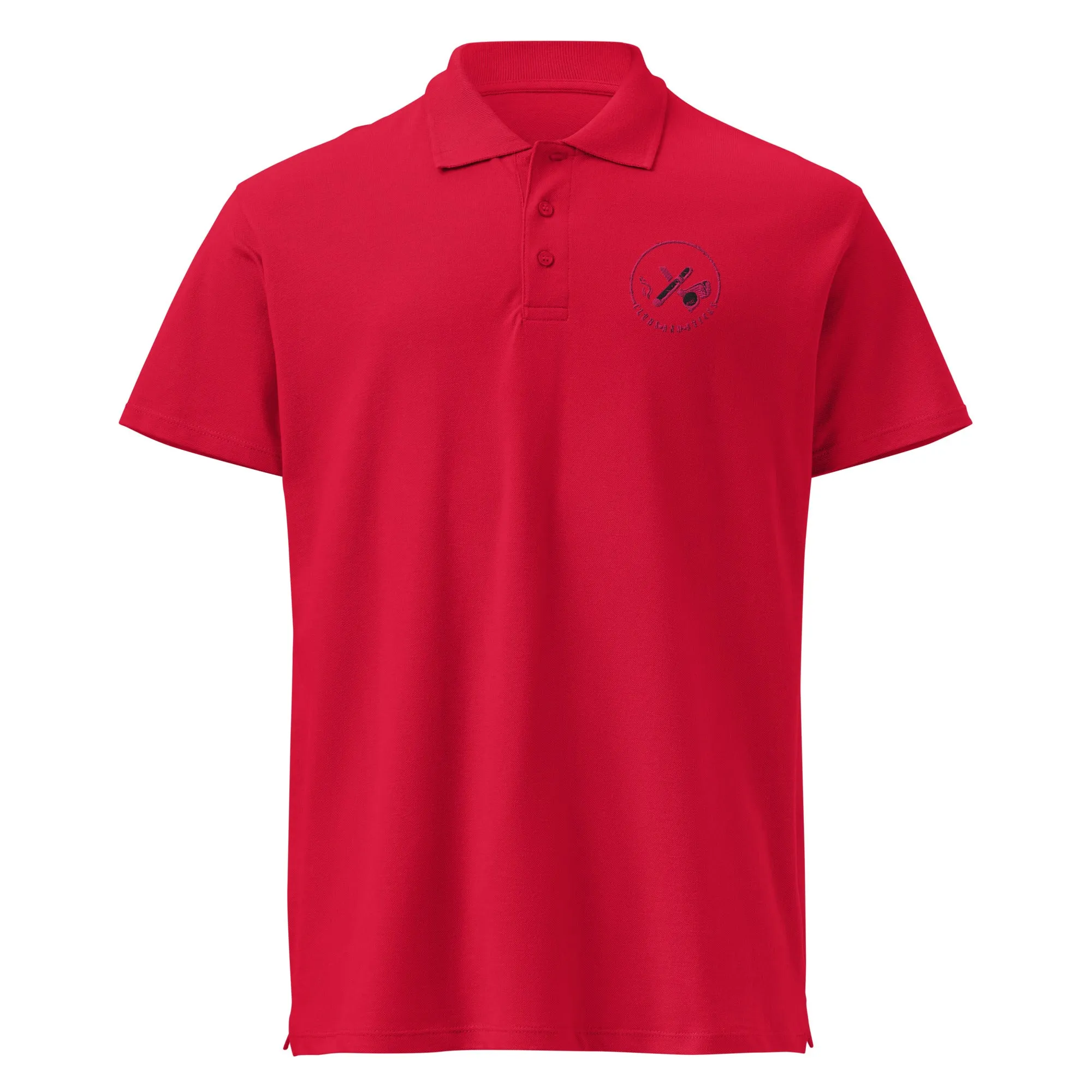 Clubs and Sticks Premium Pique Embroidered Polo Shirt - Pink