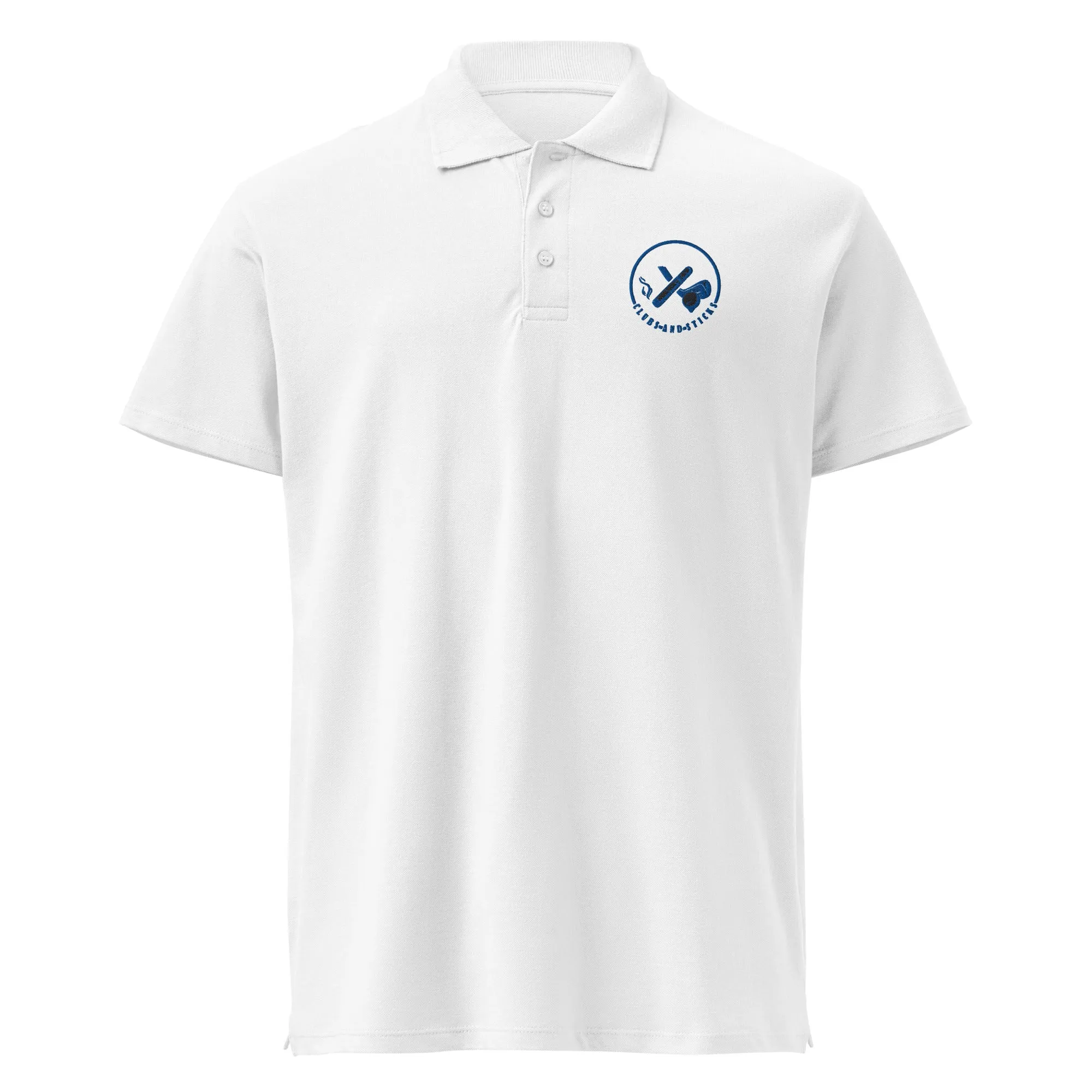 Clubs and Sticks Premium Pique Embroidered Polo Shirt - Royal Blue