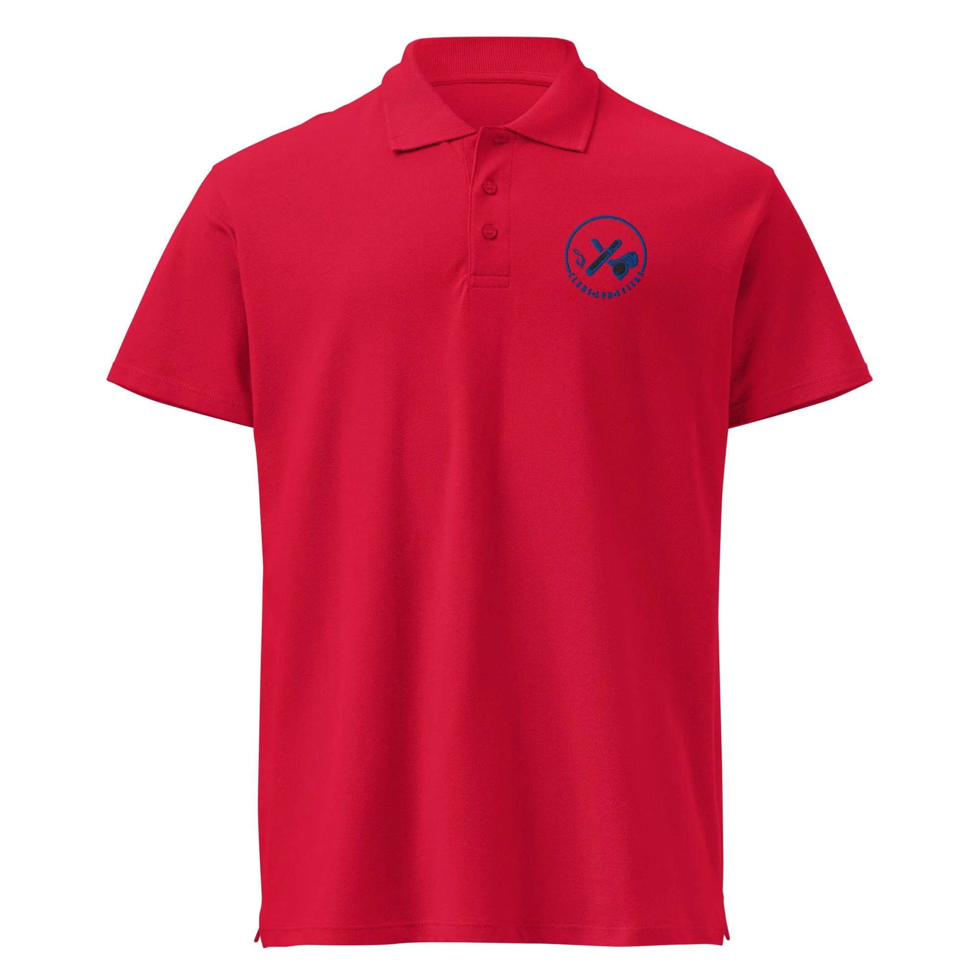 Clubs and Sticks Premium Pique Embroidered Polo Shirt - Royal Blue