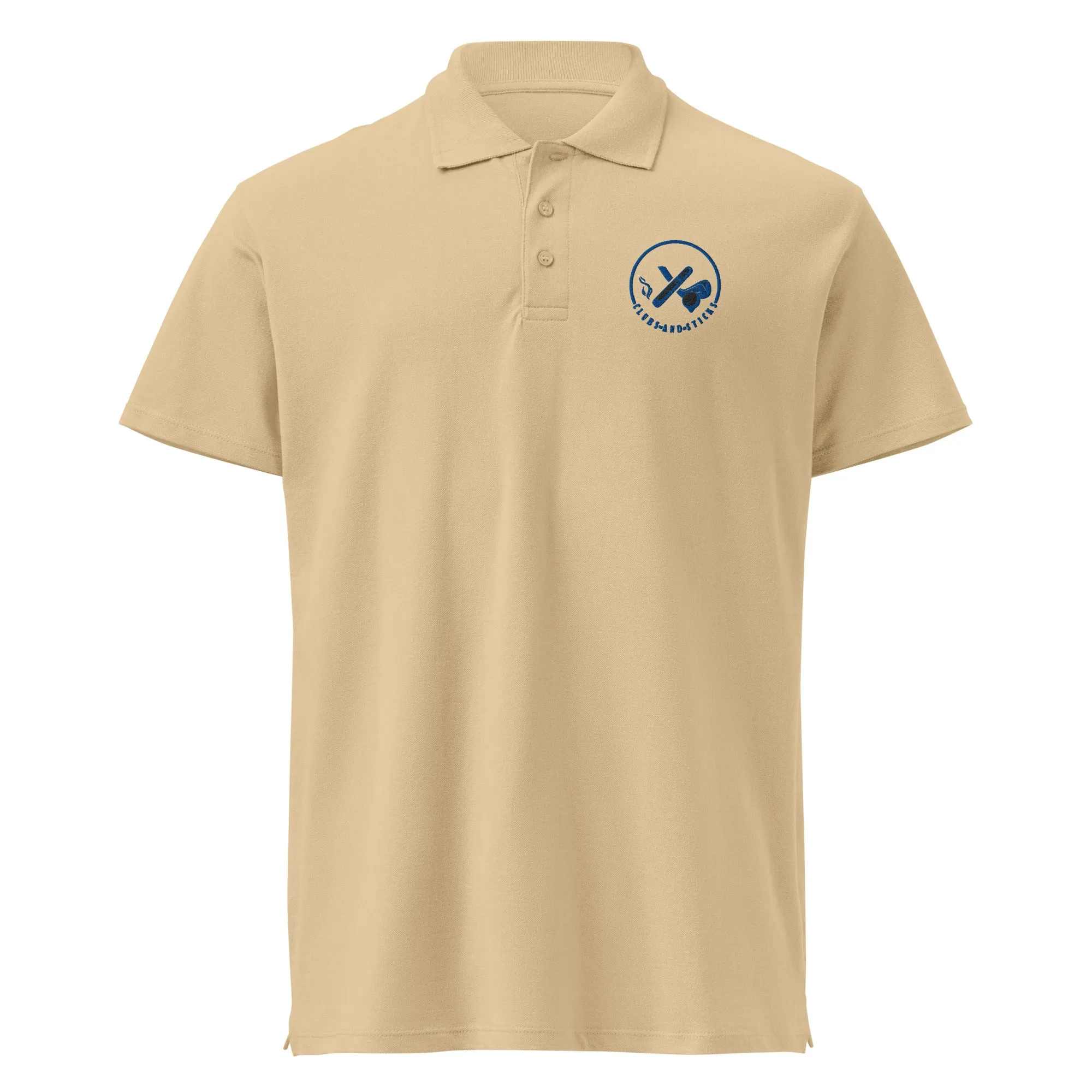 Clubs and Sticks Premium Pique Embroidered Polo Shirt - Royal Blue