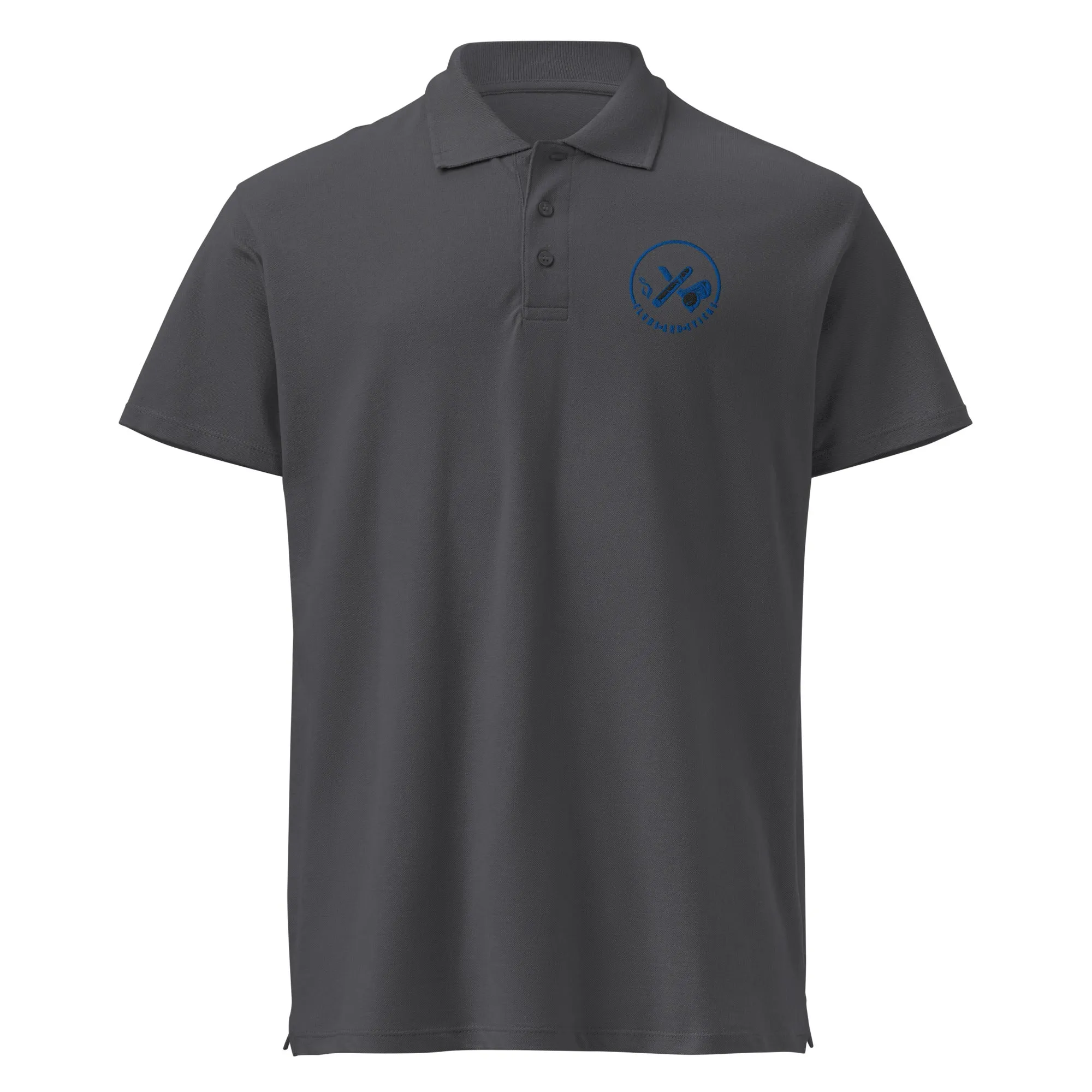 Clubs and Sticks Premium Pique Embroidered Polo Shirt - Royal Blue