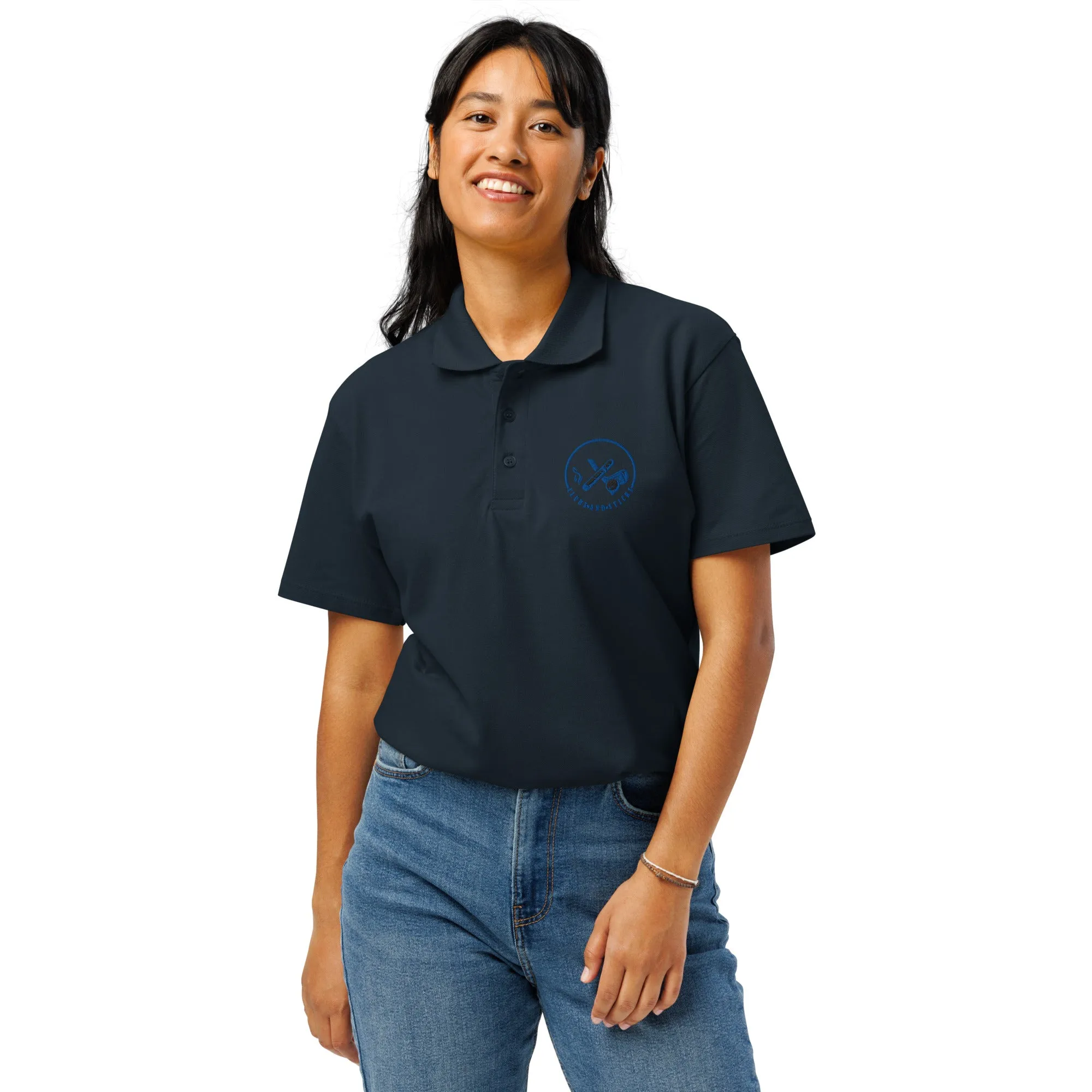 Clubs and Sticks Premium Pique Embroidered Polo Shirt - Royal Blue