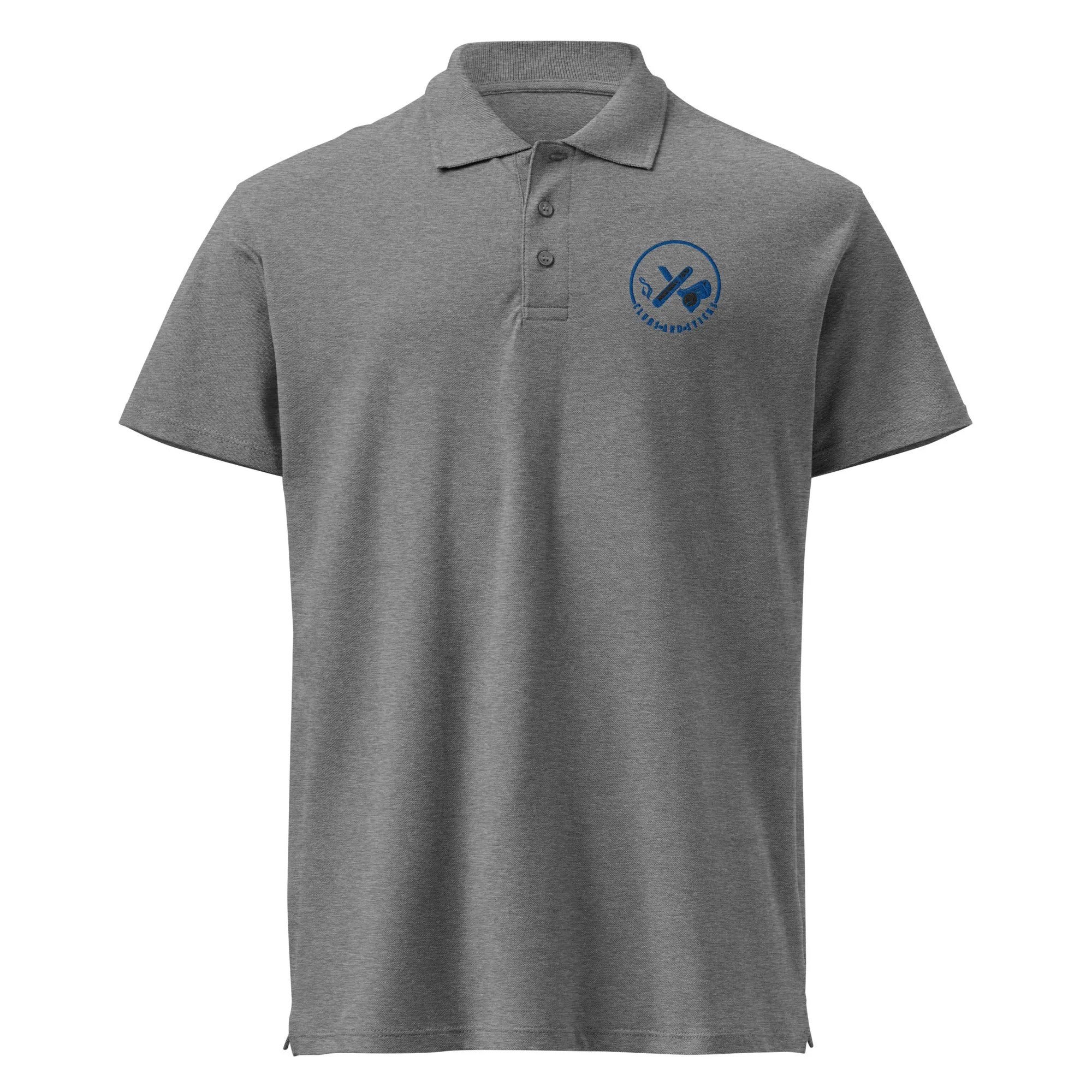 Clubs and Sticks Premium Pique Embroidered Polo Shirt - Royal Blue