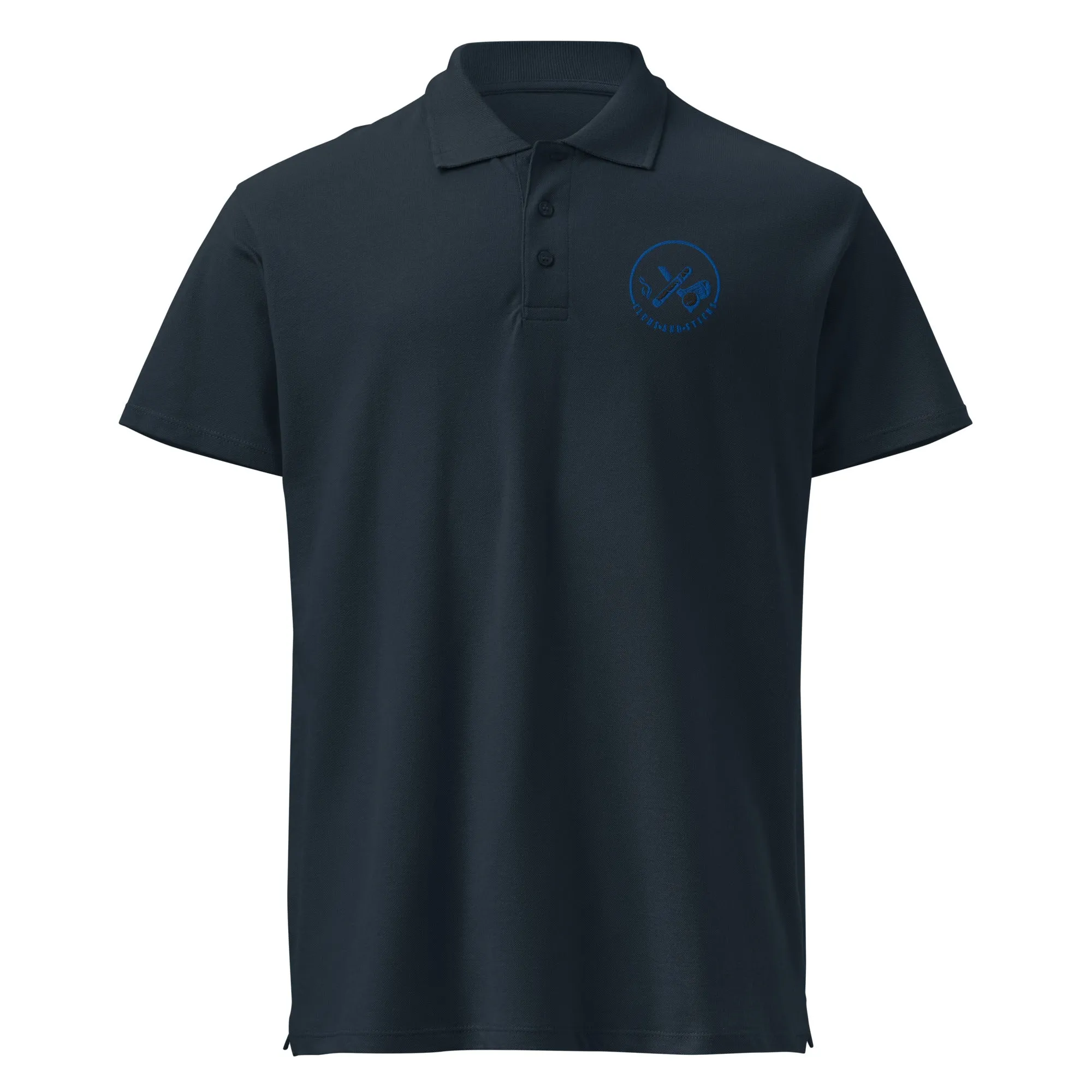 Clubs and Sticks Premium Pique Embroidered Polo Shirt - Royal Blue