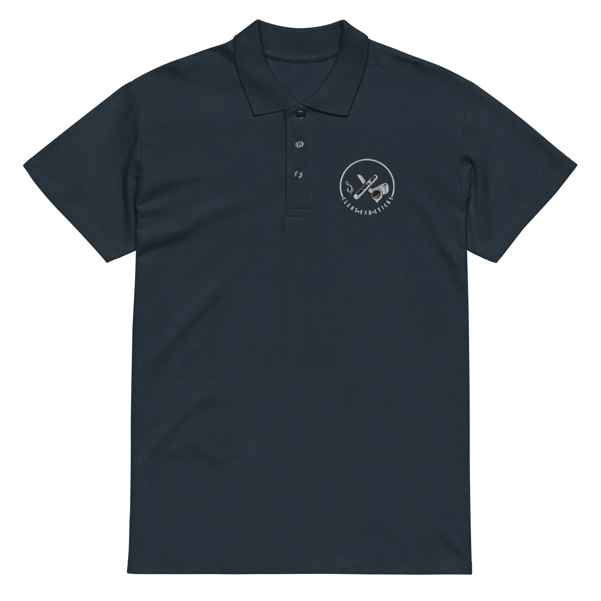 Clubs and Sticks Premium Pique Embroidered Polo Shirt