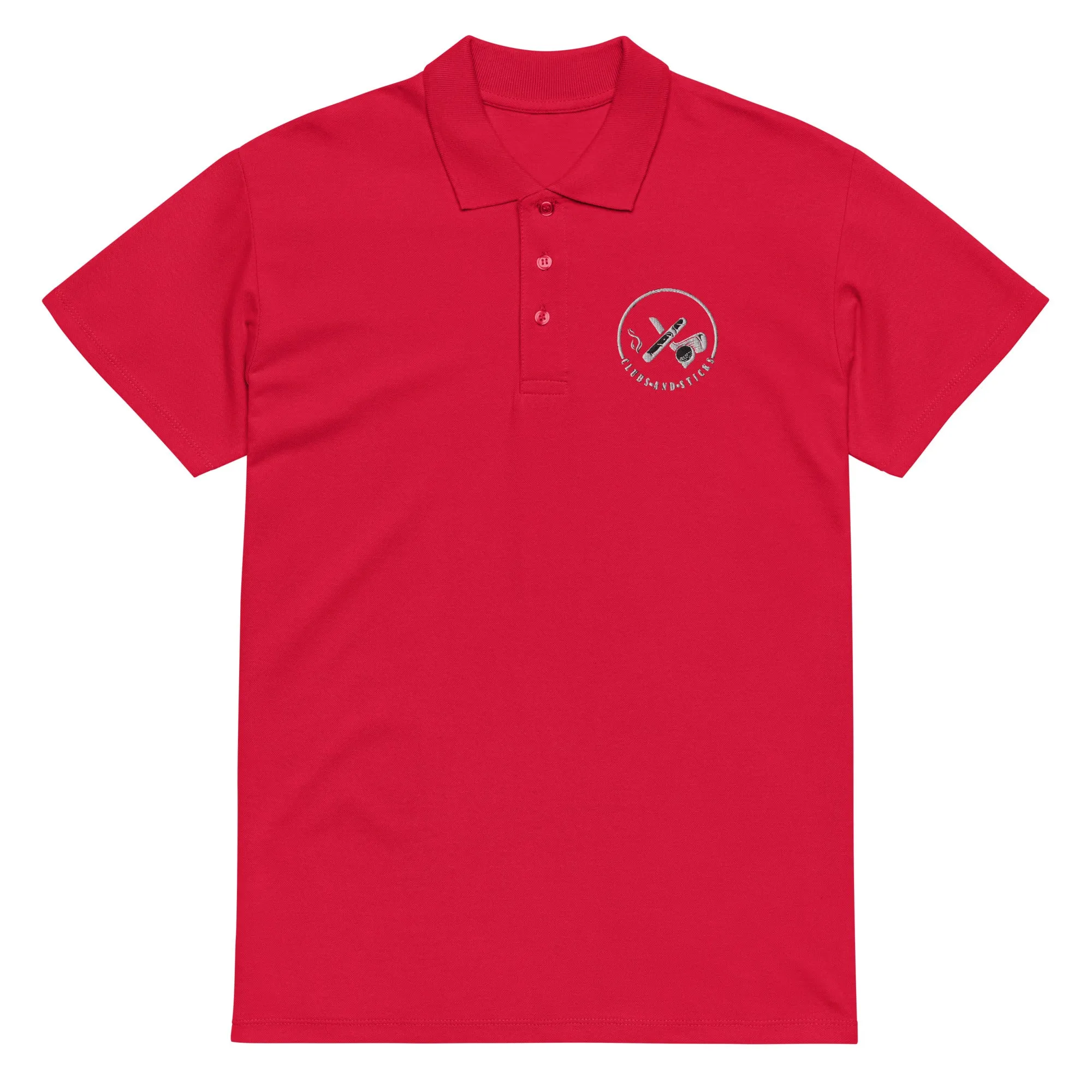 Clubs and Sticks Premium Pique Embroidered Polo Shirt