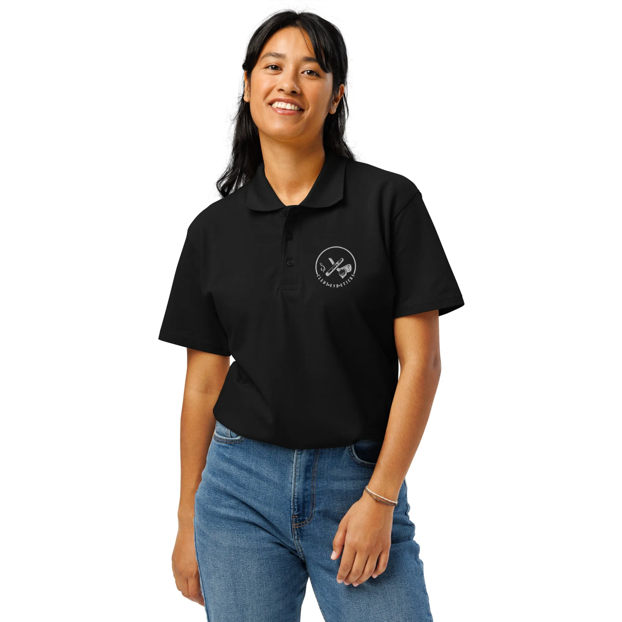 Clubs and Sticks Premium Pique Embroidered Polo Shirt