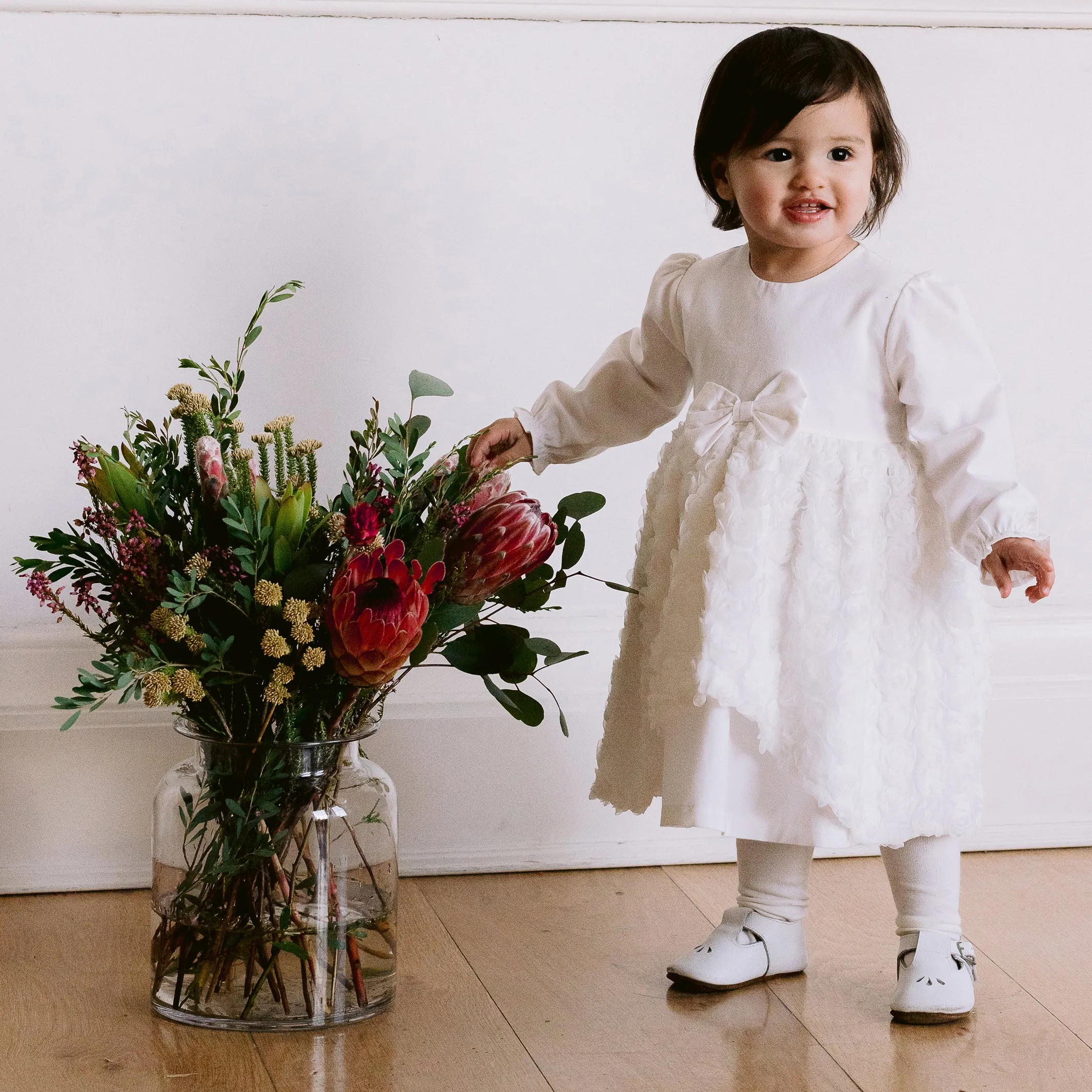 Coco Ivory Baby Girls Party Dress with Tights