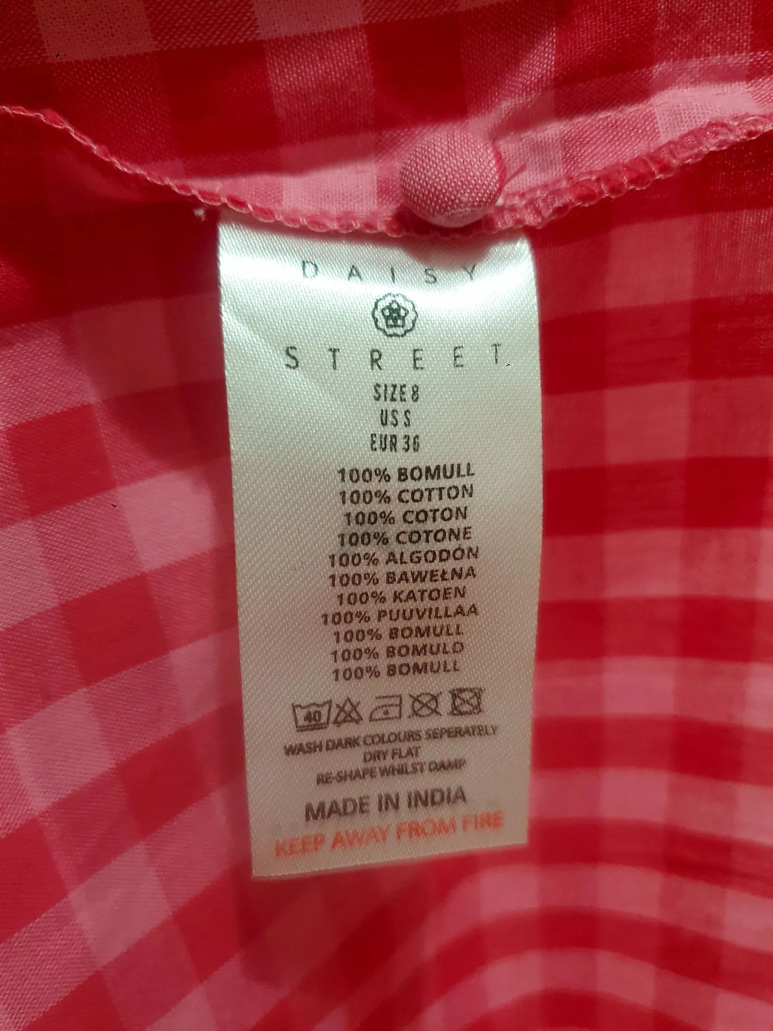 Daisy Street pink and red gingham dress size 10