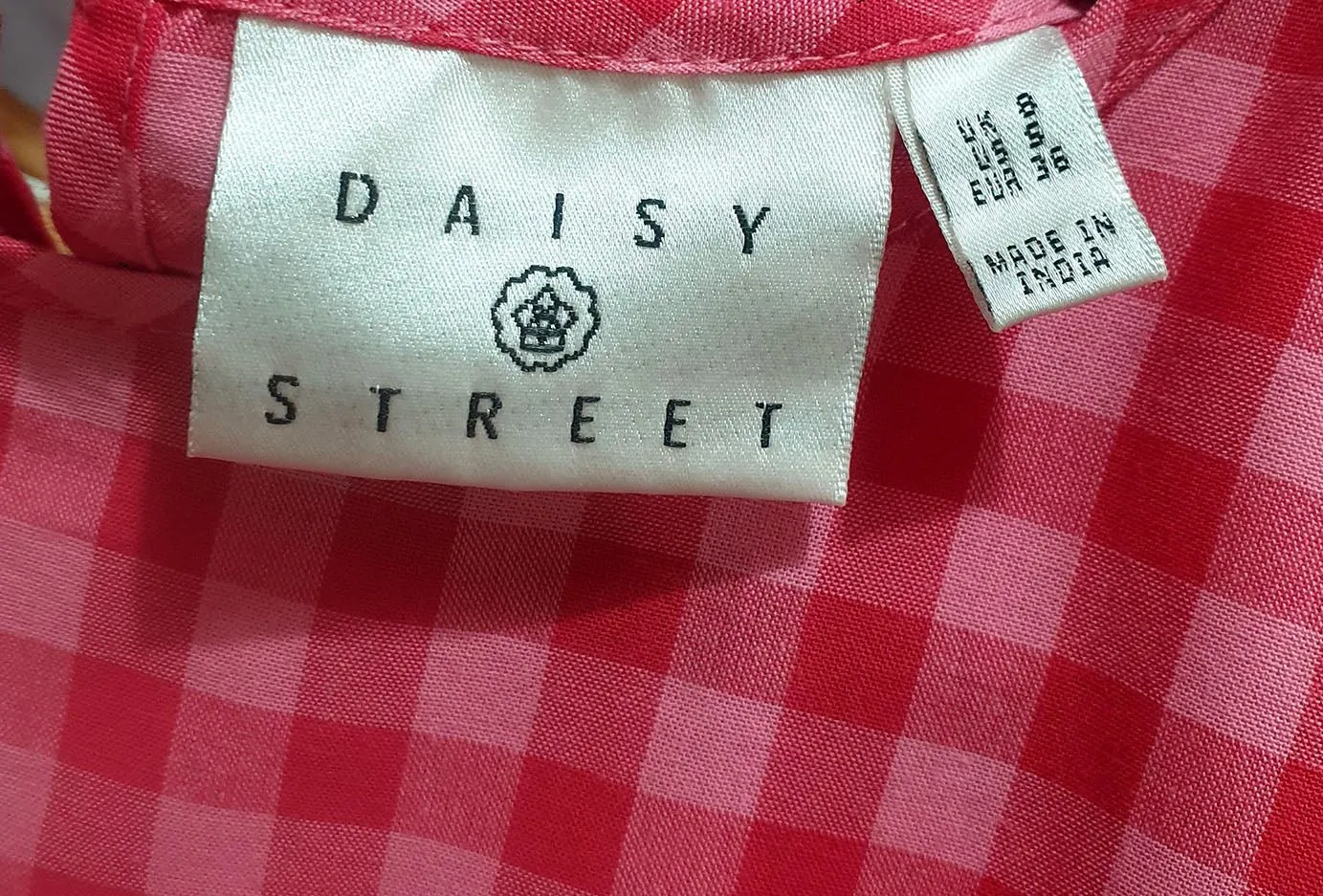 Daisy Street pink and red gingham dress size 10