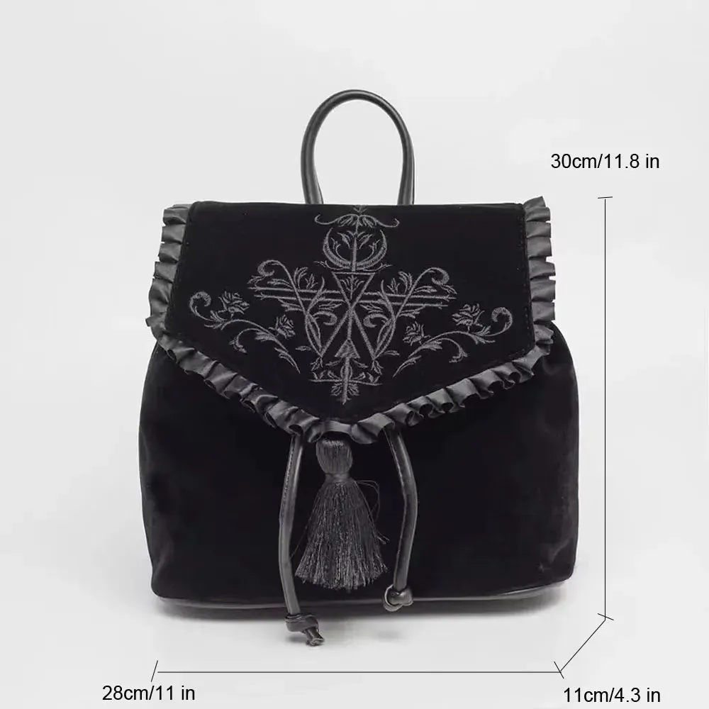Dark Scarlett Velvet Handbag