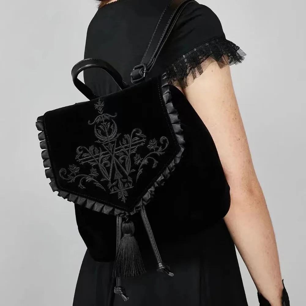 Dark Scarlett Velvet Handbag