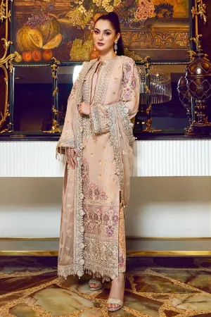 Designer Organza Party Wear in Peach Color #Y6015