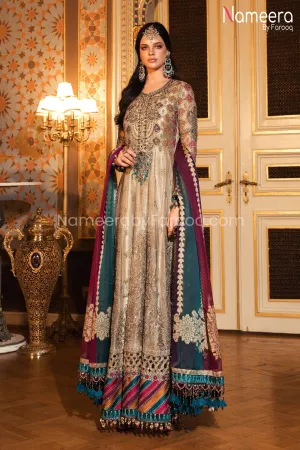 Designer Party Wear Frock with Velvet Border #BB156