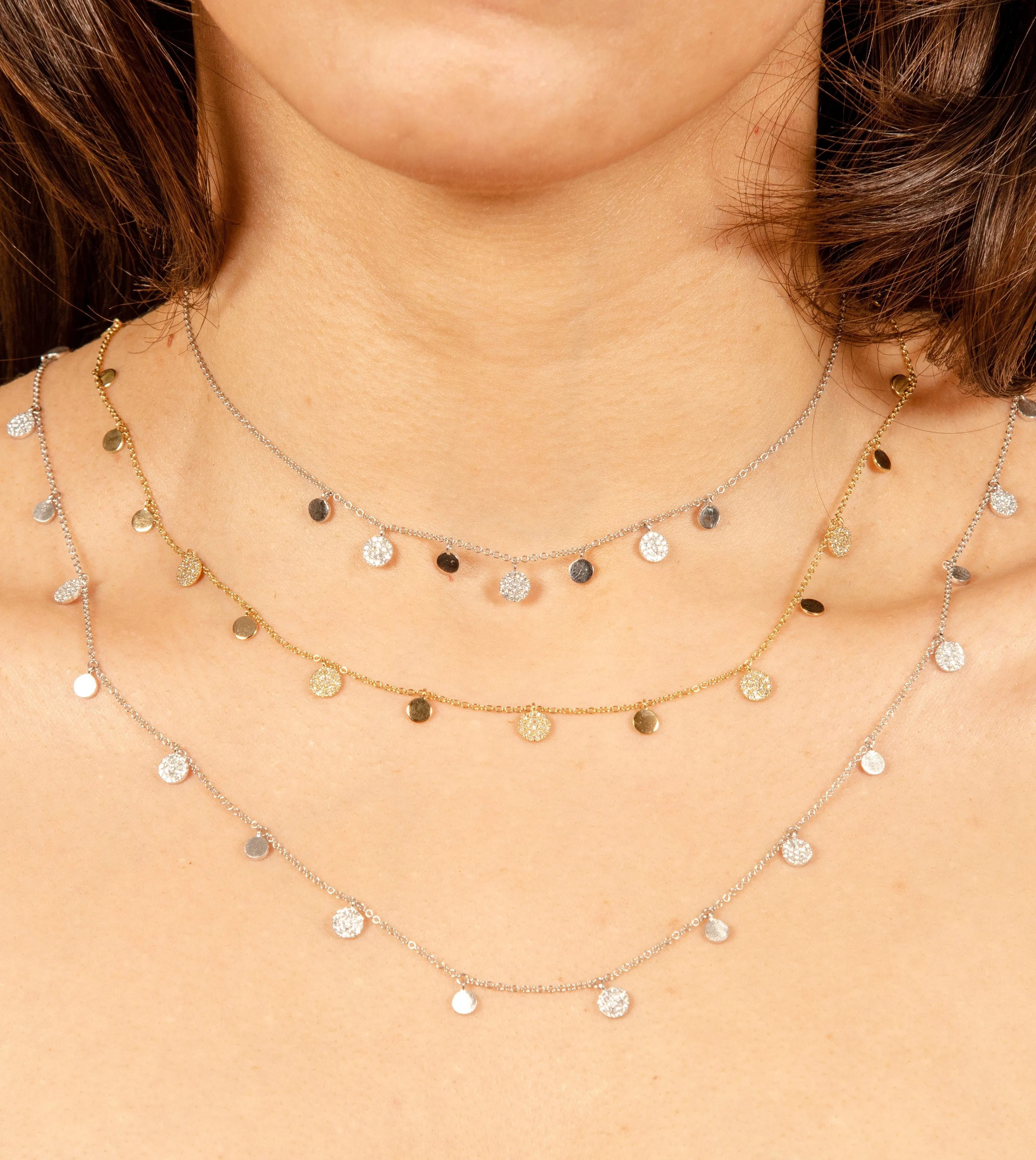 Diamond Charm Disc Necklace