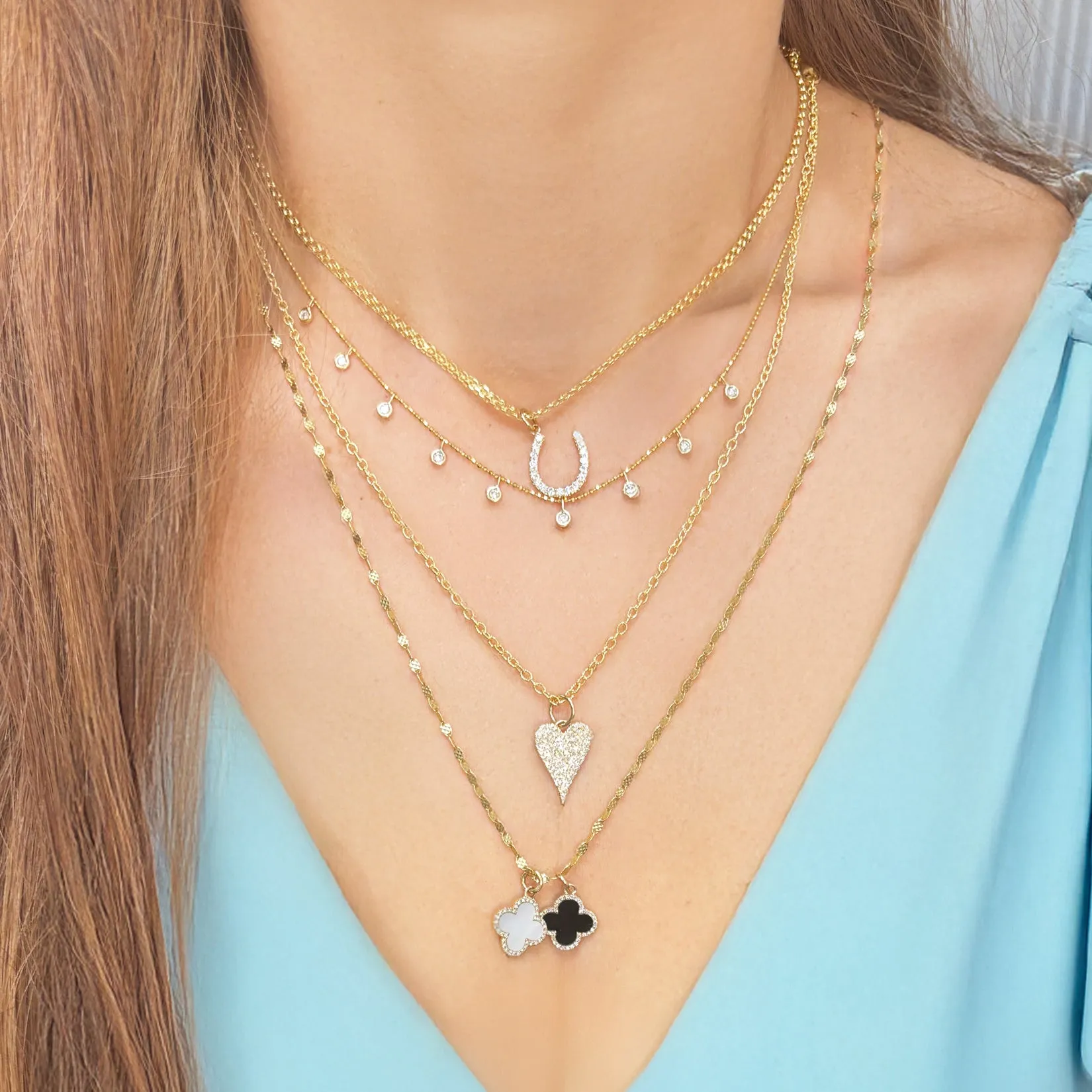 Diamond Horseshoe Charm
