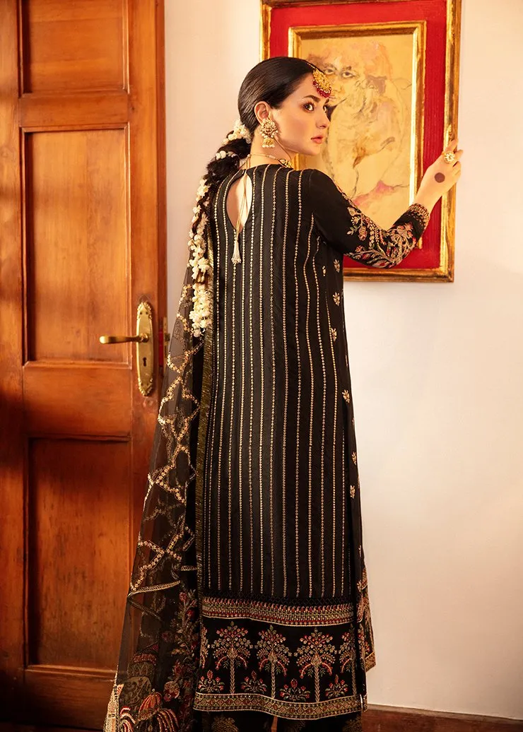 Elegant Pakistani Black Dress Designer Online #PF116