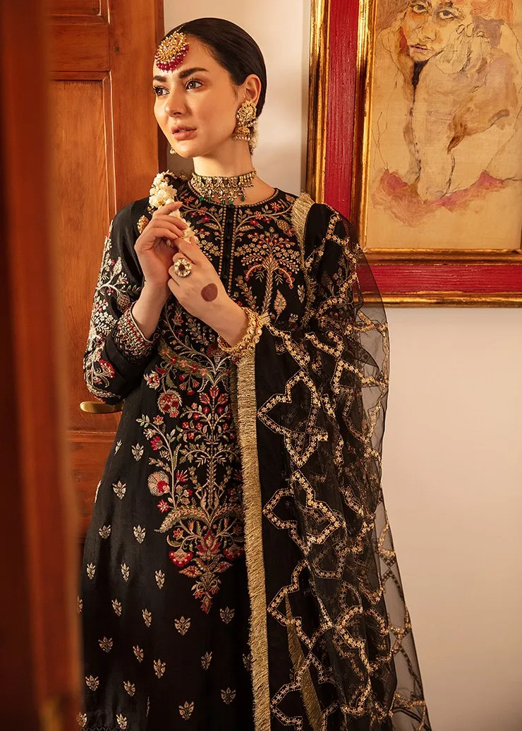 Elegant Pakistani Black Dress Designer Online #PF116