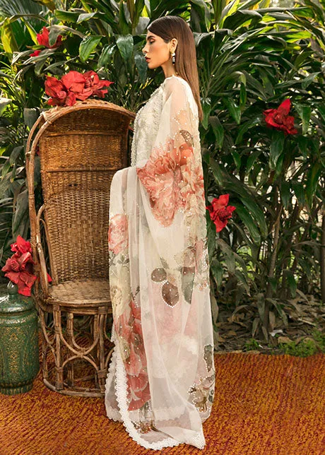 Embellished White Pakistani Party Dresses Salwar Kameez