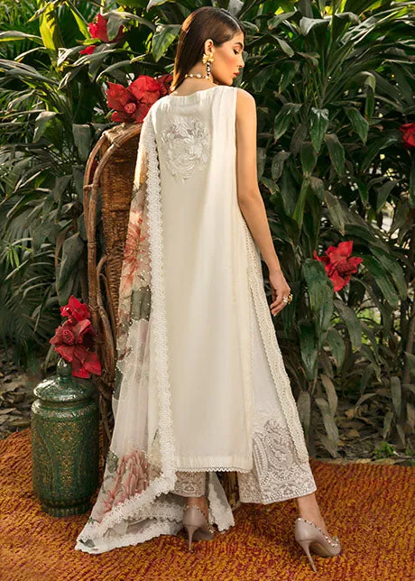 Embellished White Pakistani Party Dresses Salwar Kameez