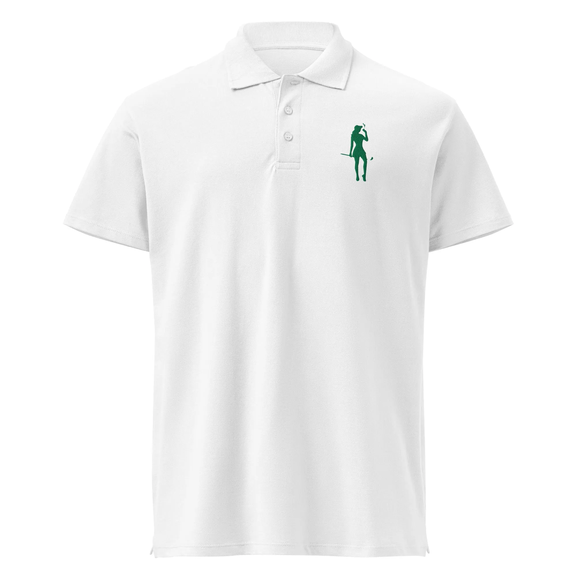 Female Golfer Premium Pique Embroidered Polo Shirt - Green