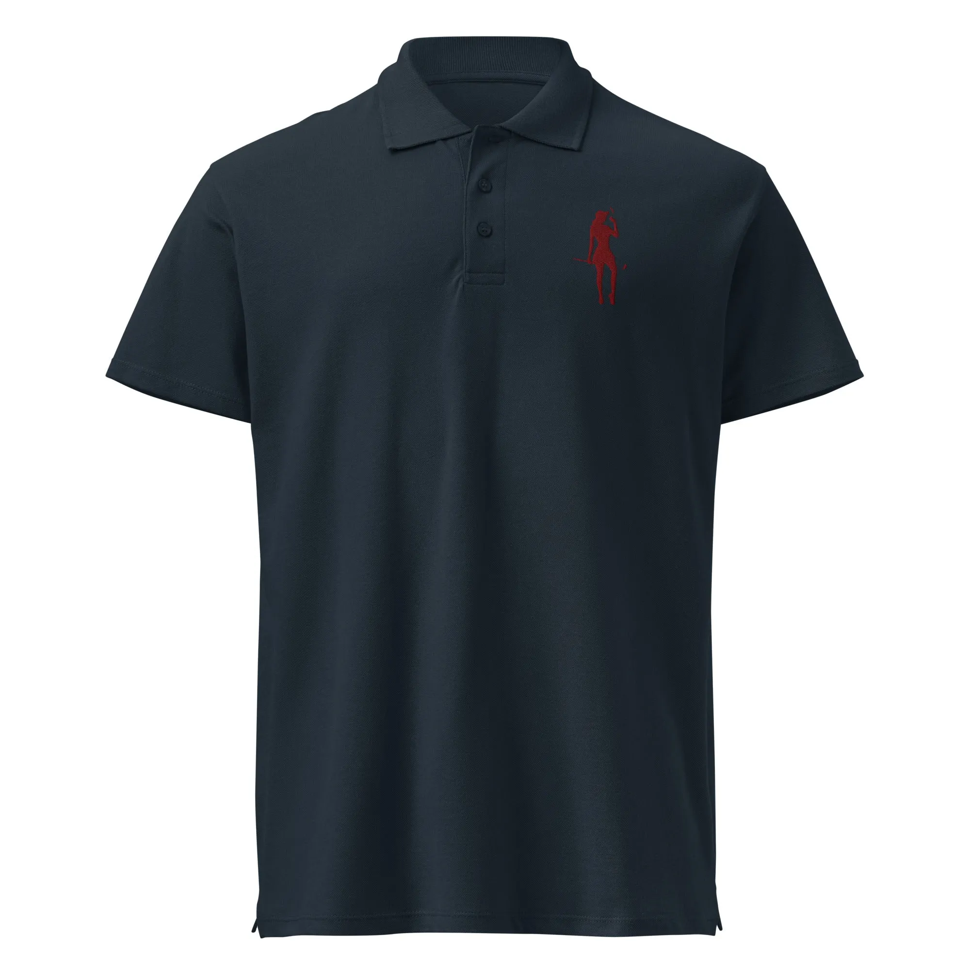 Female Golfer Premium Pique Embroidered Polo Shirt - Maroon