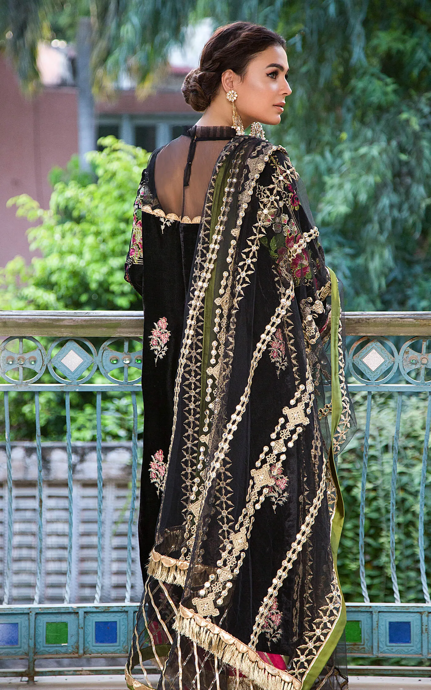 Festive Mirror Work Dress in Black Color #Y6175