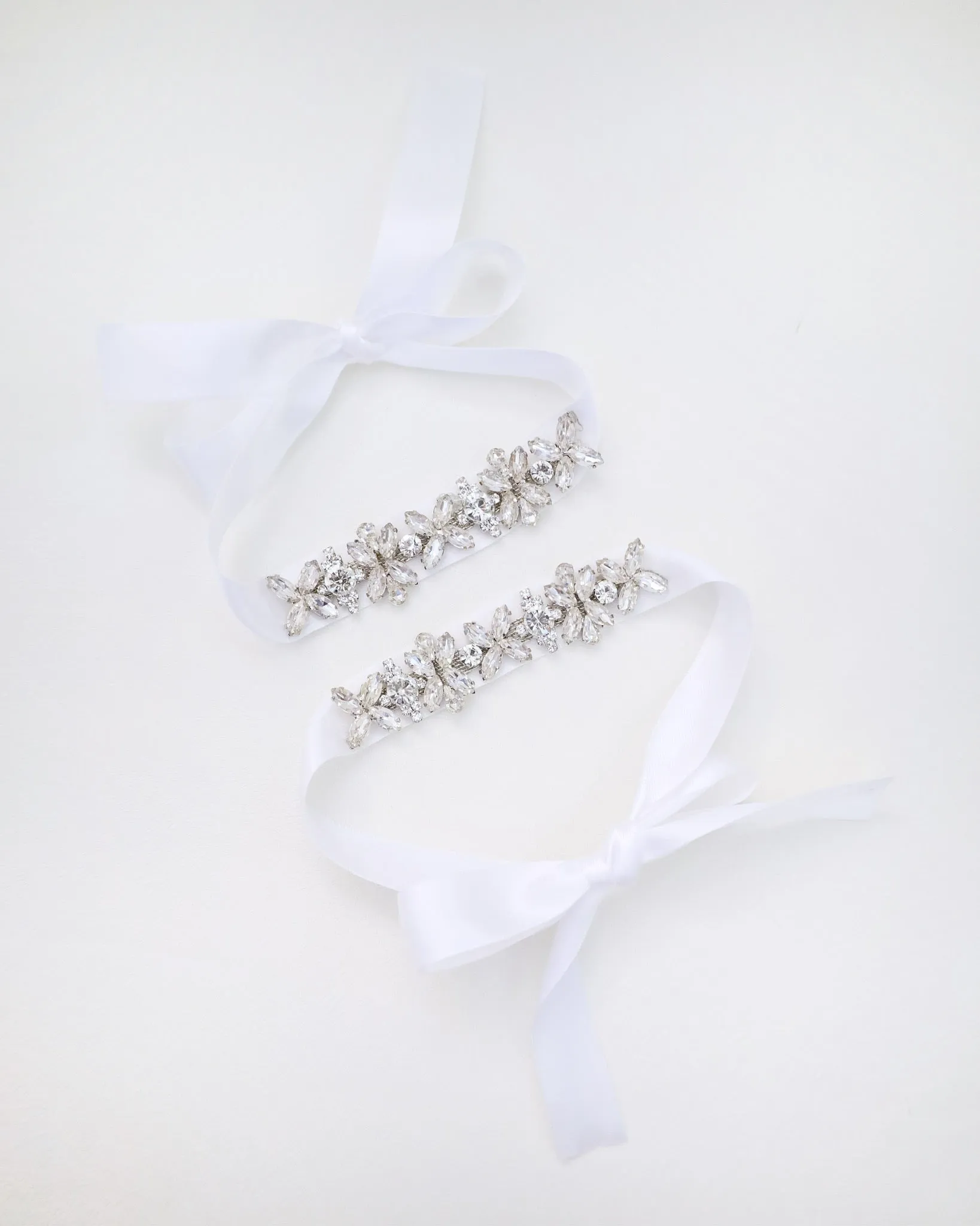 Floral Rhinestones Ankle Straps