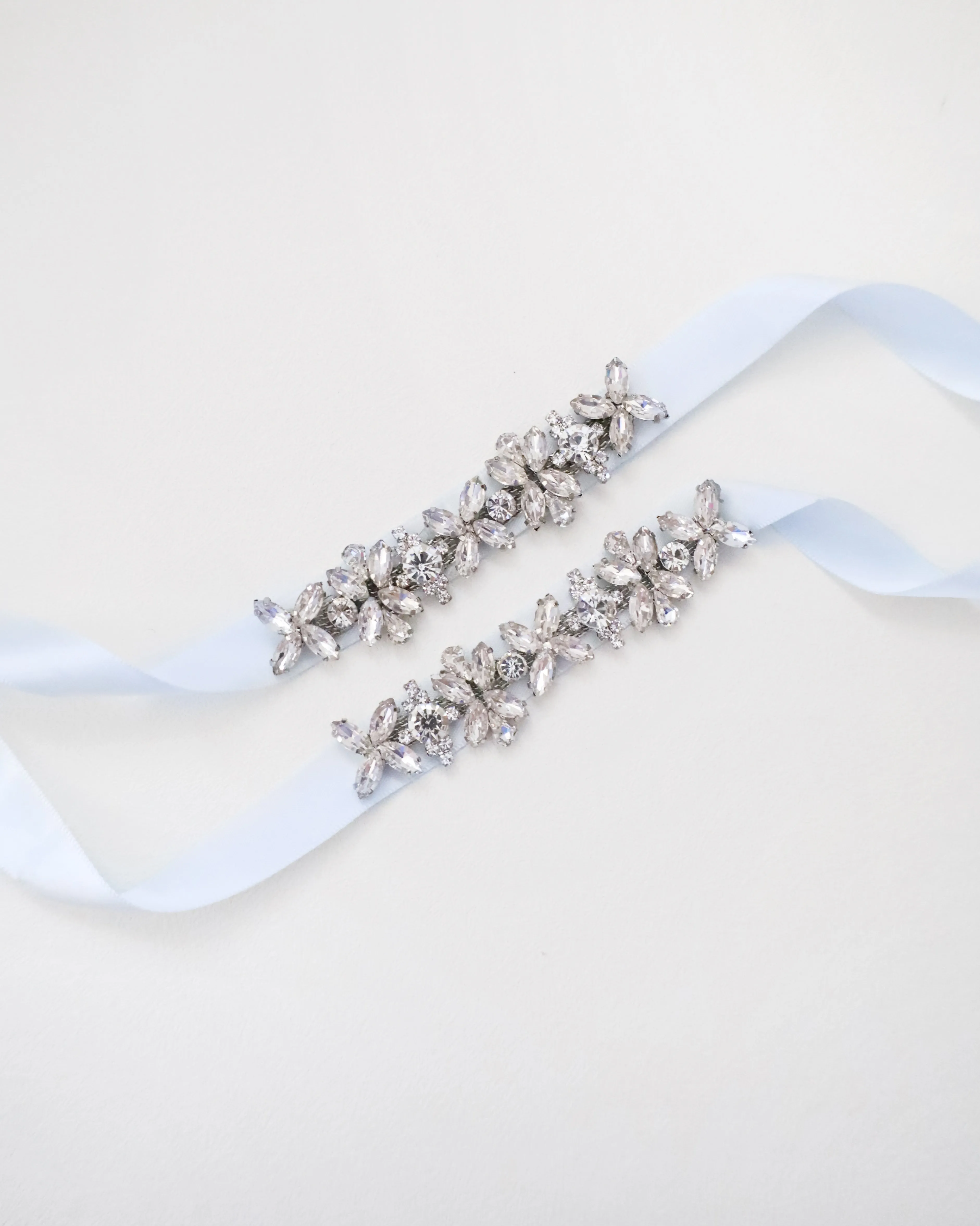 Floral Rhinestones Ankle Straps
