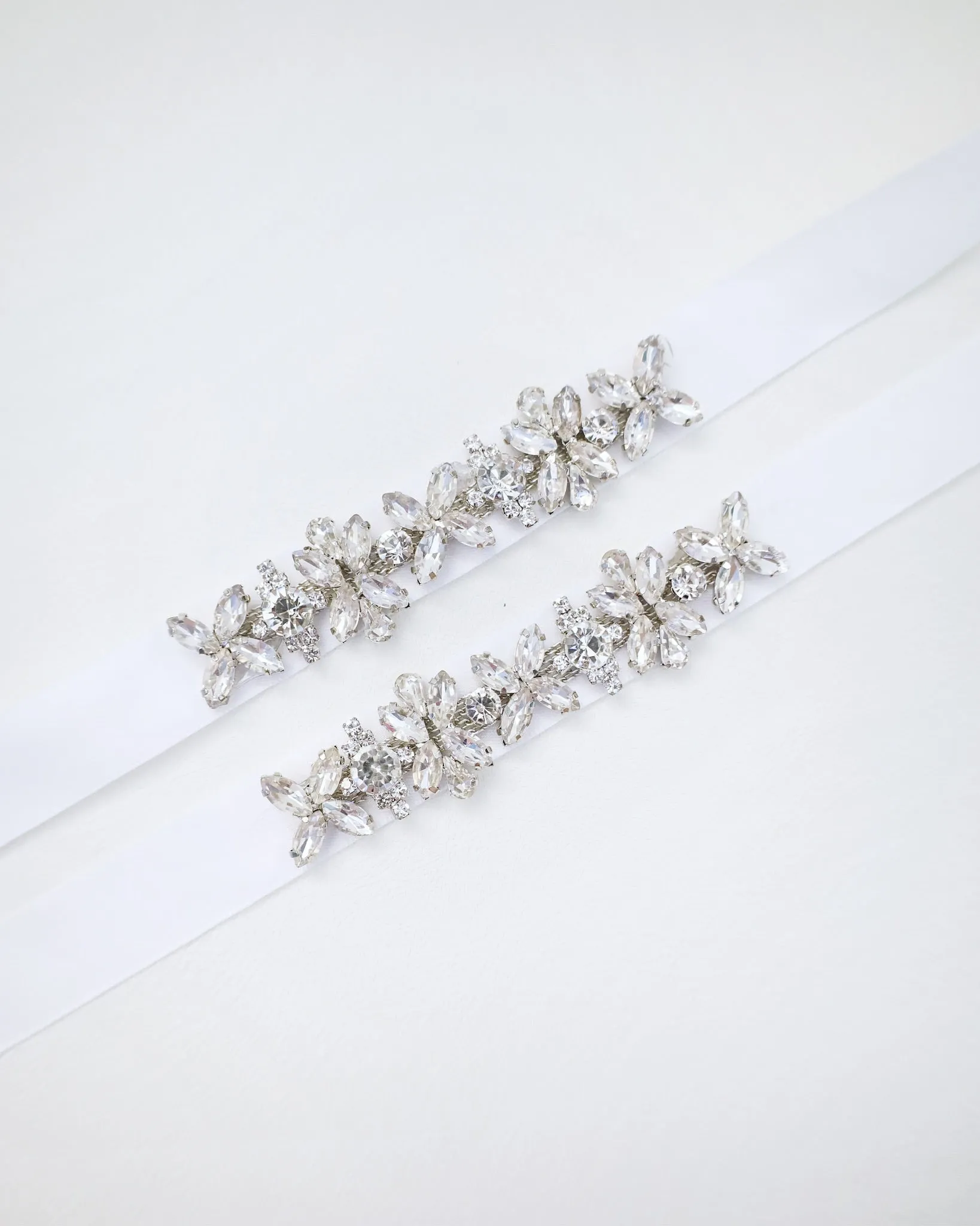 Floral Rhinestones Ankle Straps