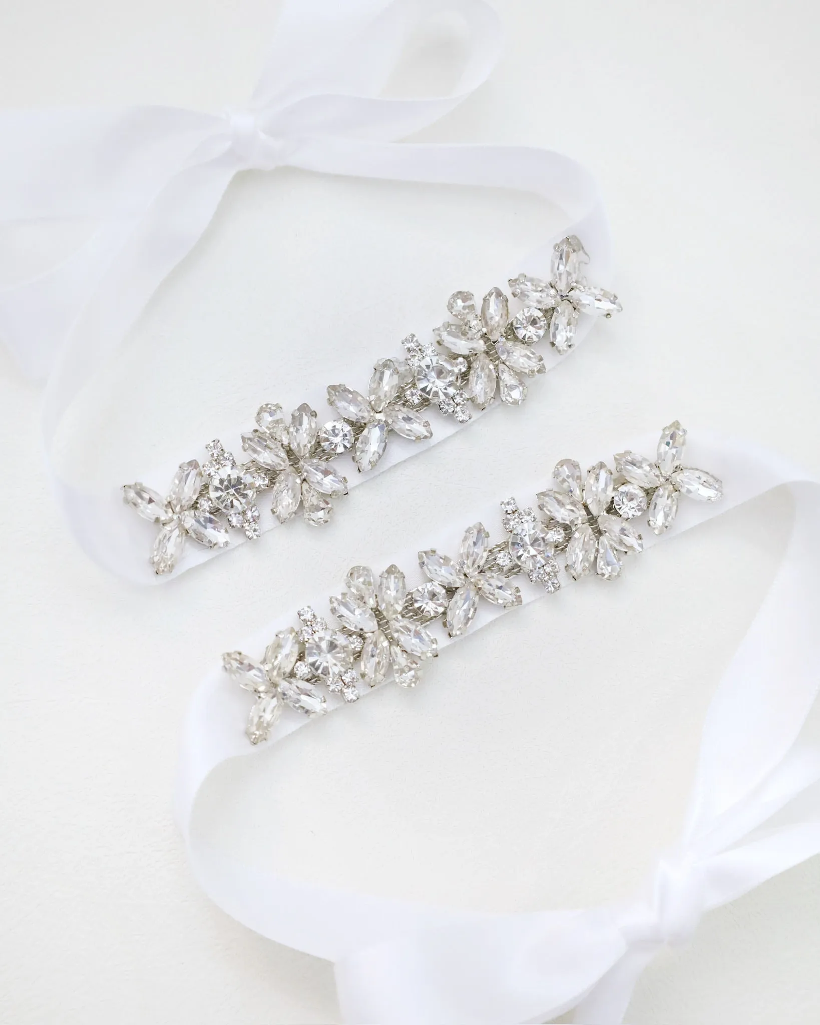 Floral Rhinestones Ankle Straps