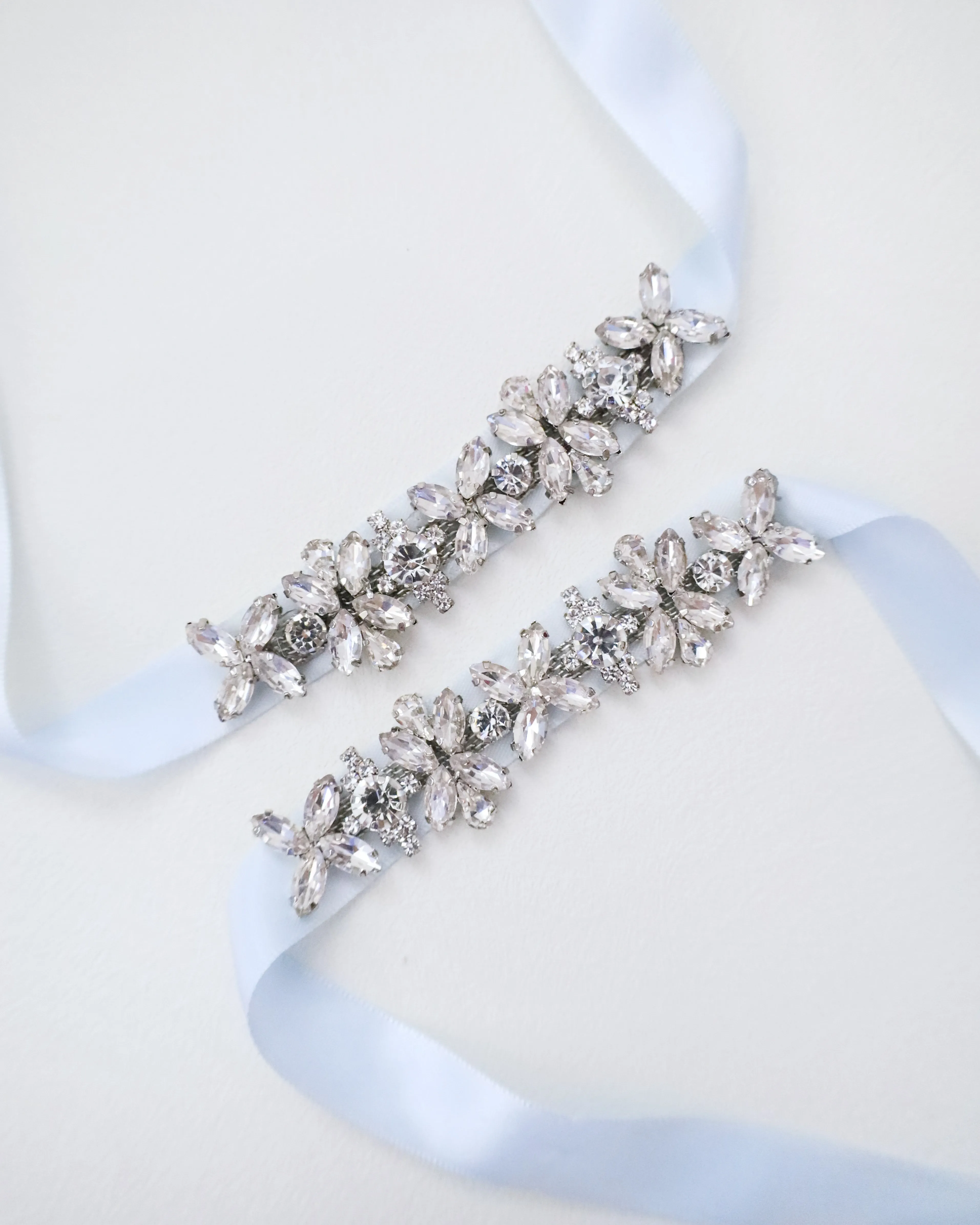 Floral Rhinestones Ankle Straps